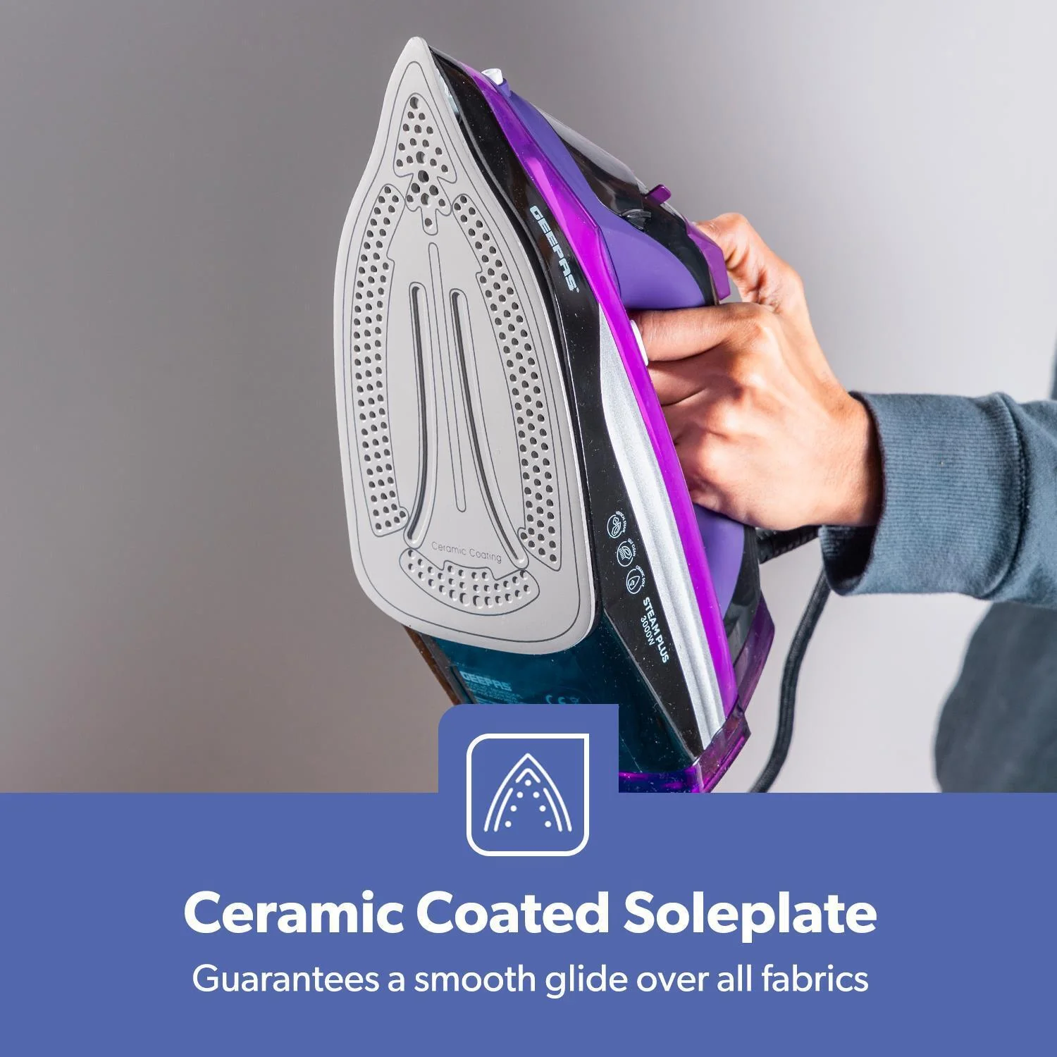 3000W 'Steam Plus' Ceramic Dry & Steam Iron - Image 5