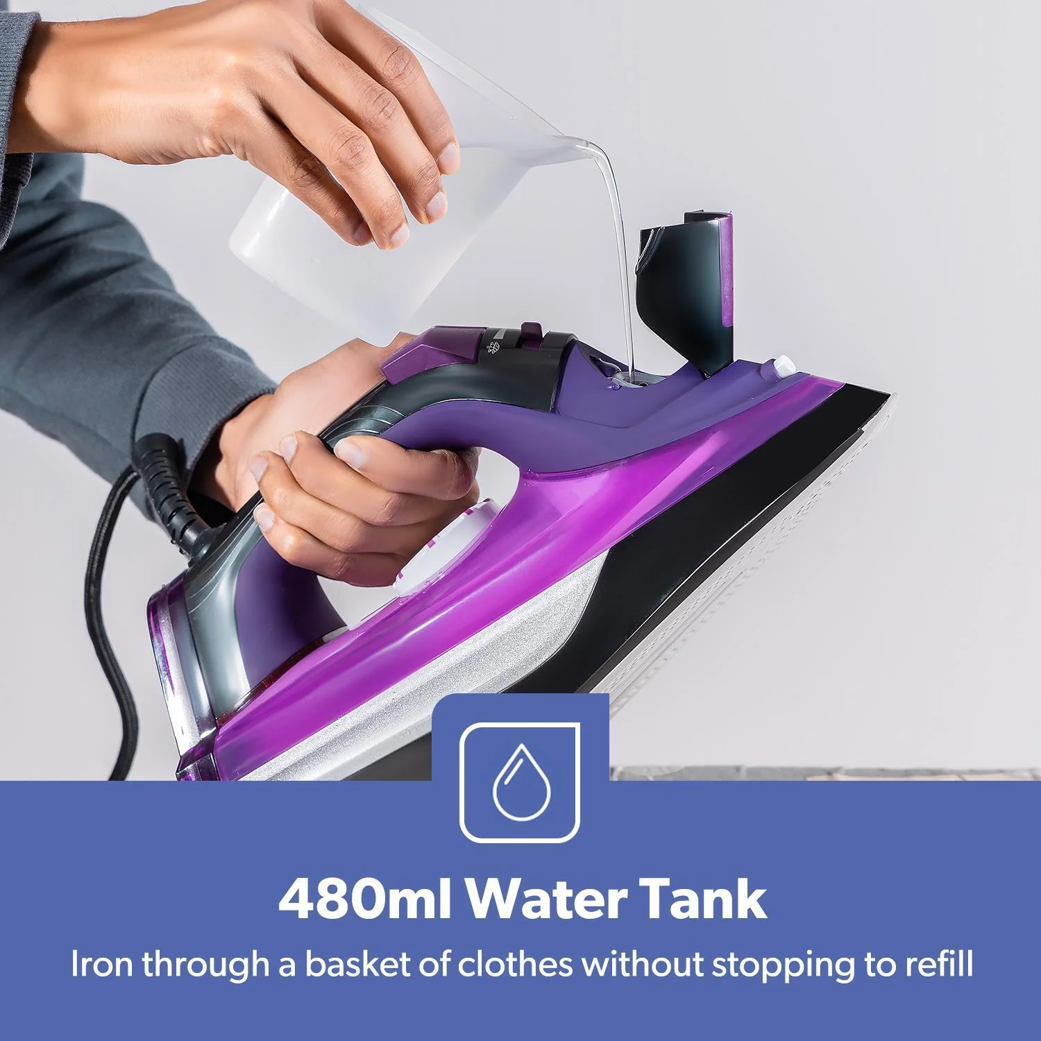 3000W 'Steam Plus' Ceramic Dry & Steam Iron - Image 7