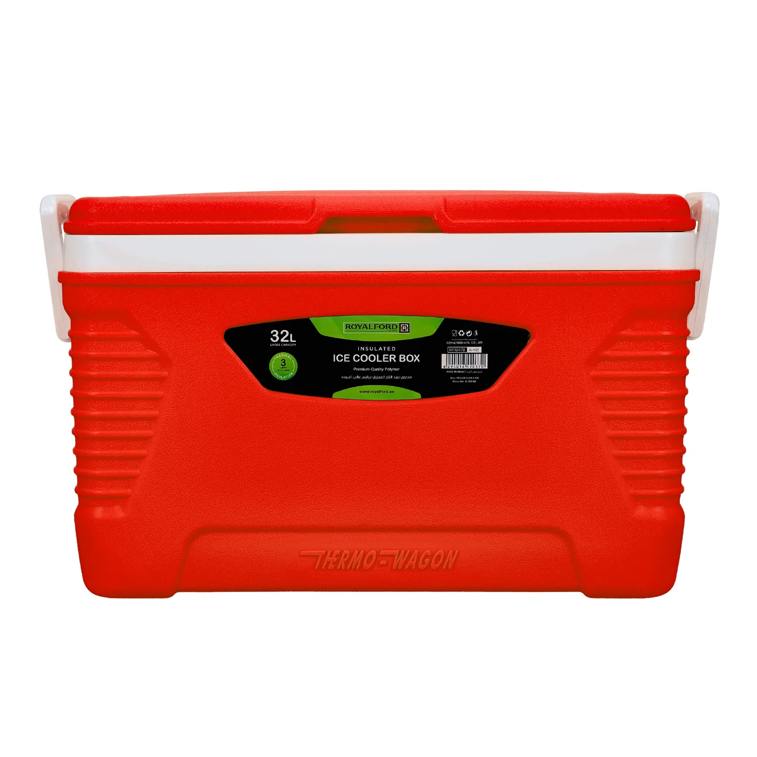 32L Portable Insulated Red Ice Cooler Box