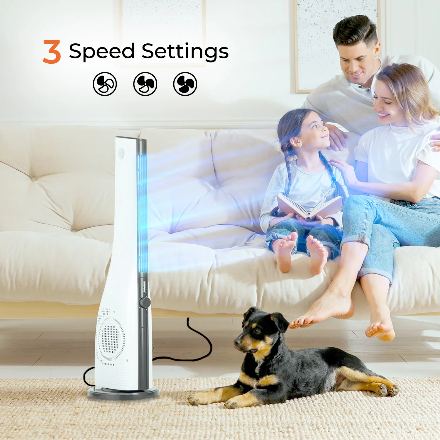 35" Slim Oscillating Tower Fan - Image 4