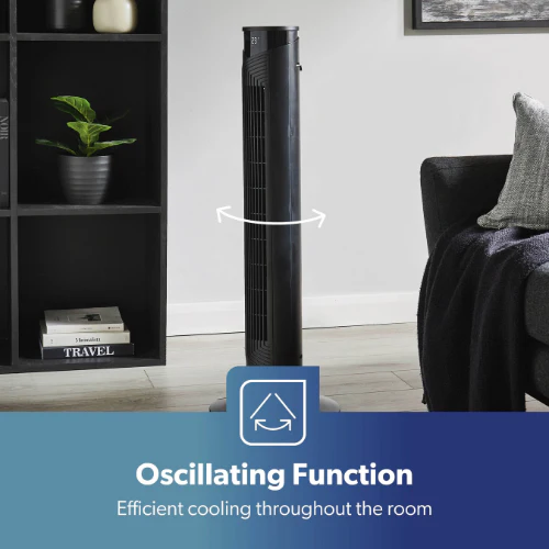 37" Smart Tower Fan With Remote Control - Natural Breeze Mode - Image 4