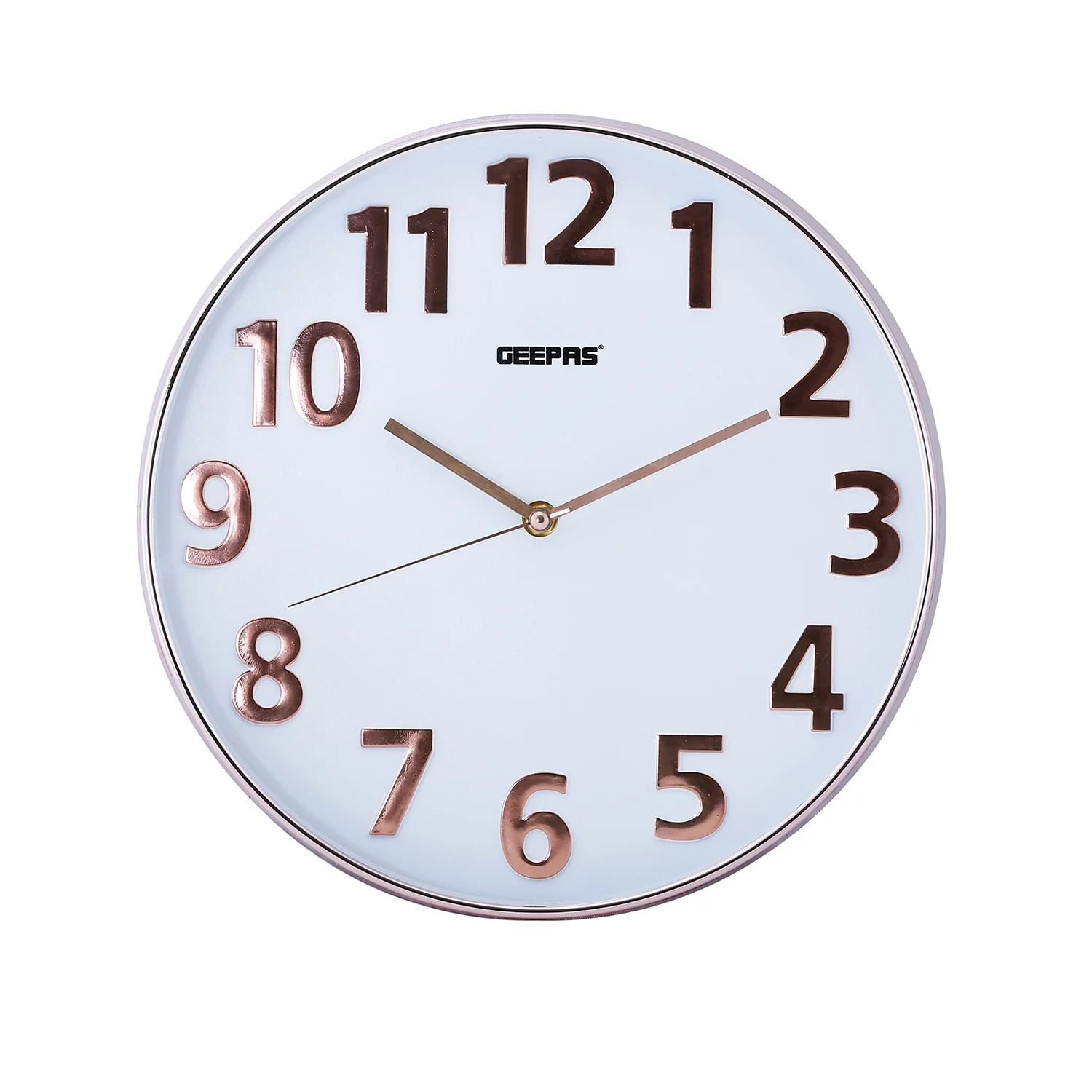 3D Rose Gold and White Glass Wall Clock