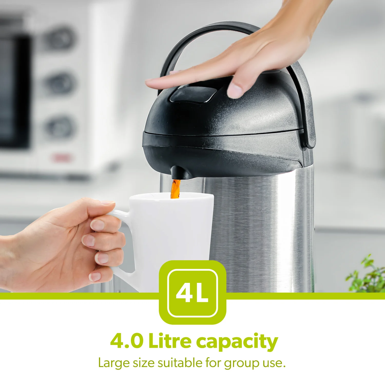 3L Double-Wall Airpot Pump Action Urn and Insulated Flask - Image 4