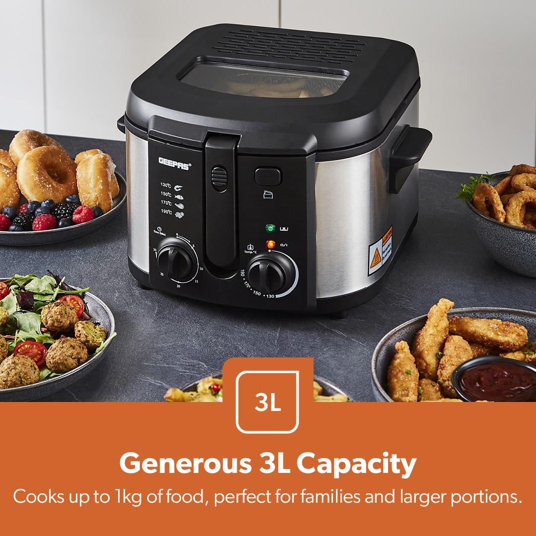 3L Stainless Steel Non-Stick Electric Deep Fat Fryer - Image 6