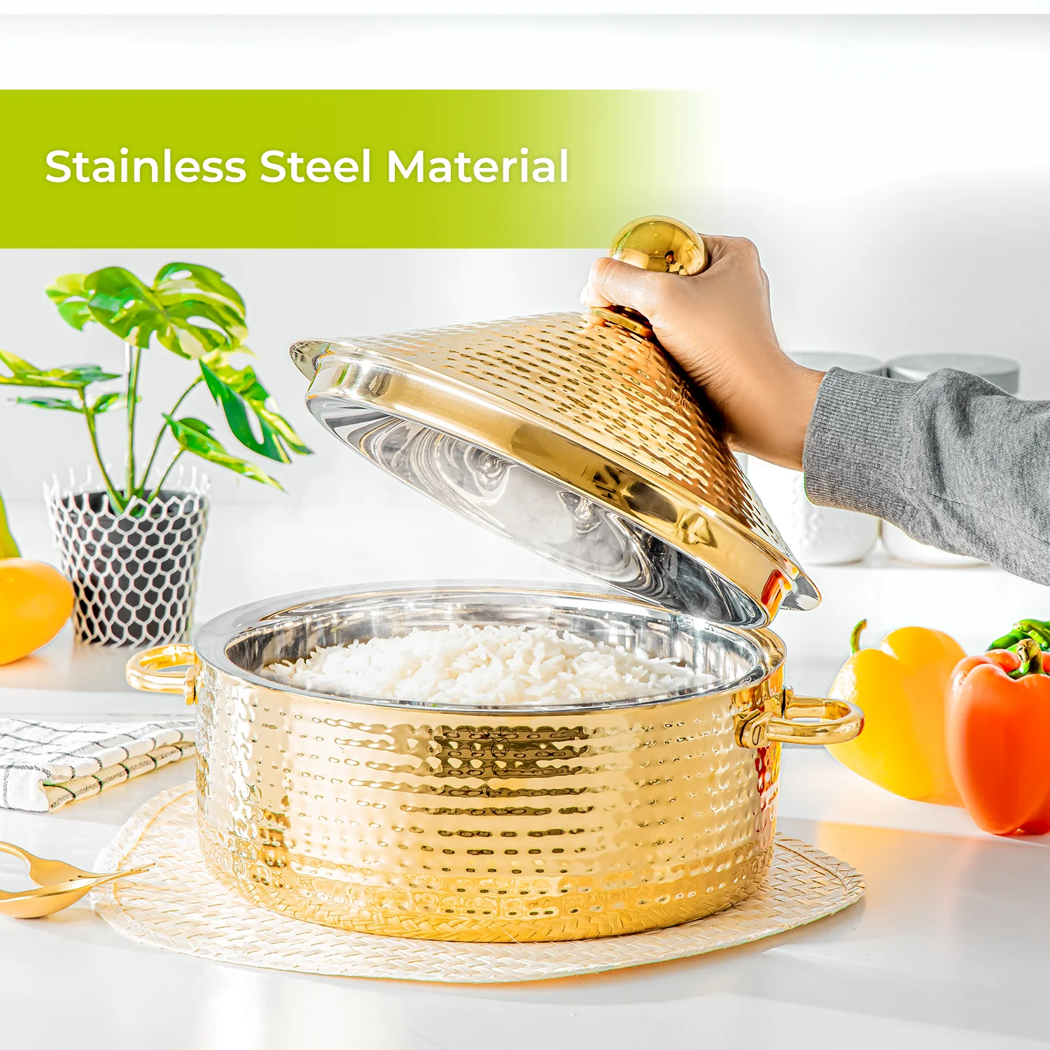 3L Stainless Steel Gold Monarch Cornetto Serving Dish - Image 4
