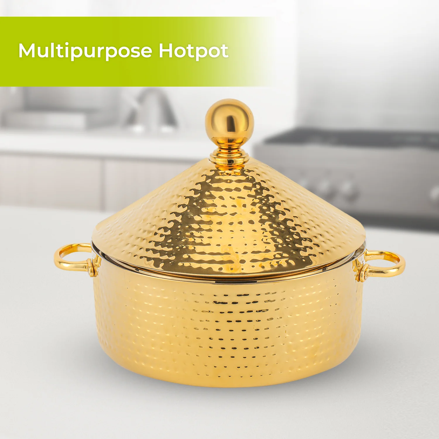 3L Stainless Steel Gold Monarch Cornetto Serving Dish - Image 6