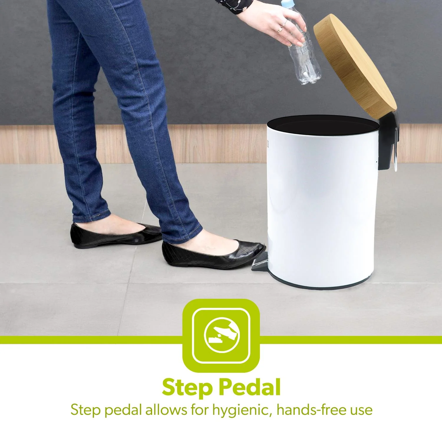 3L White Pedal Home, Kitchen and Bathroom Bin - Image 5