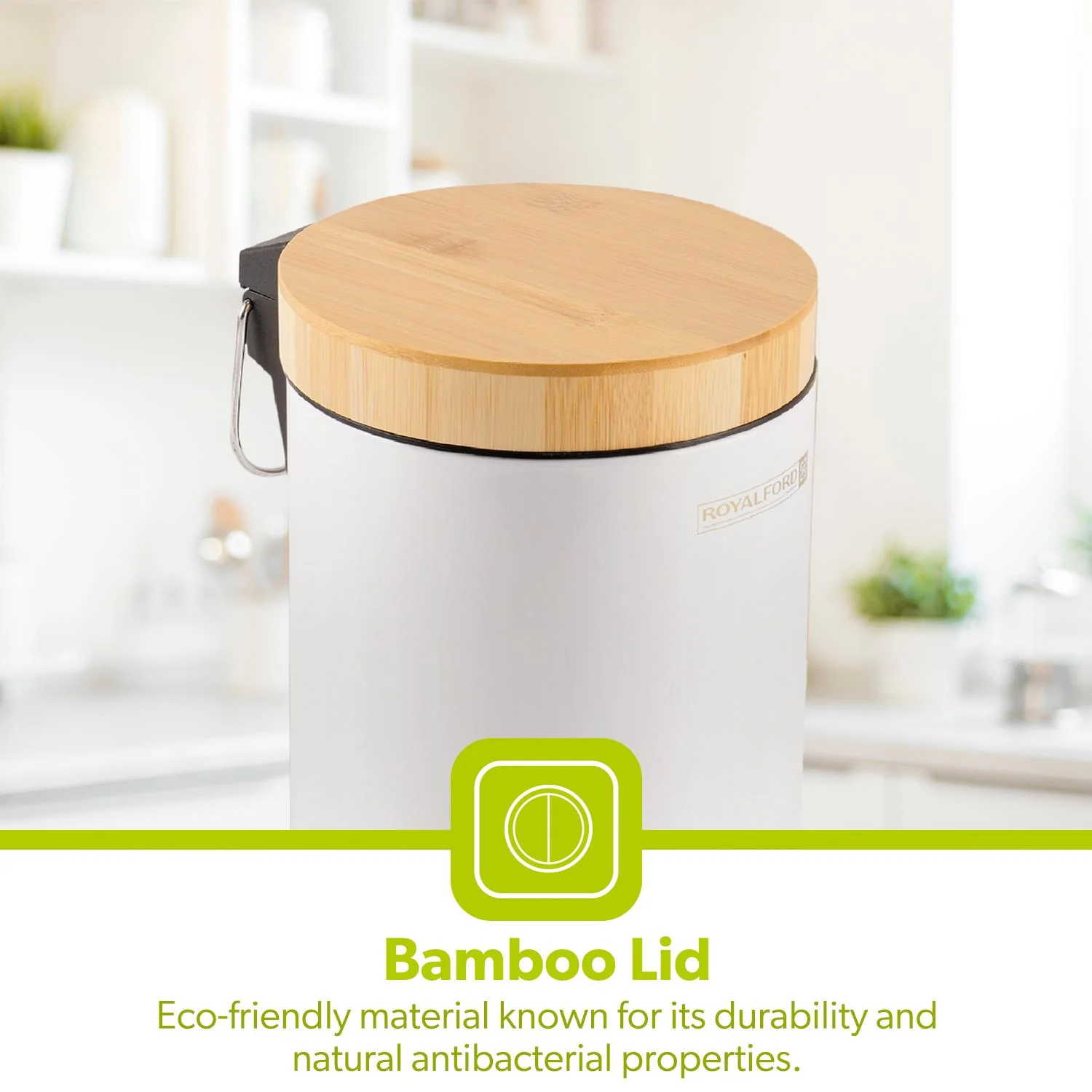 3L White Pedal Home, Kitchen and Bathroom Bin - Image 6