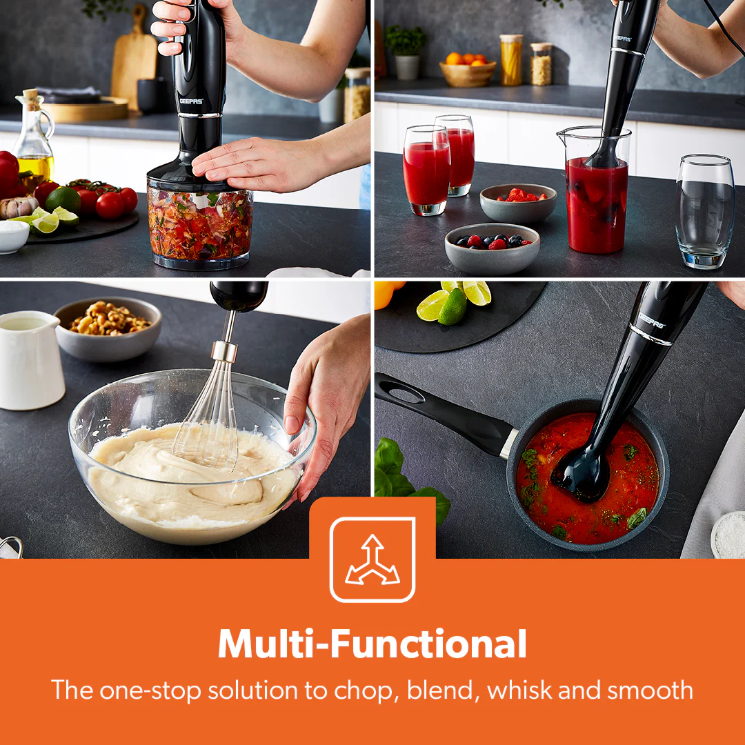 4-in-1 Black Hand Blender with Electric Whisk - Image 3