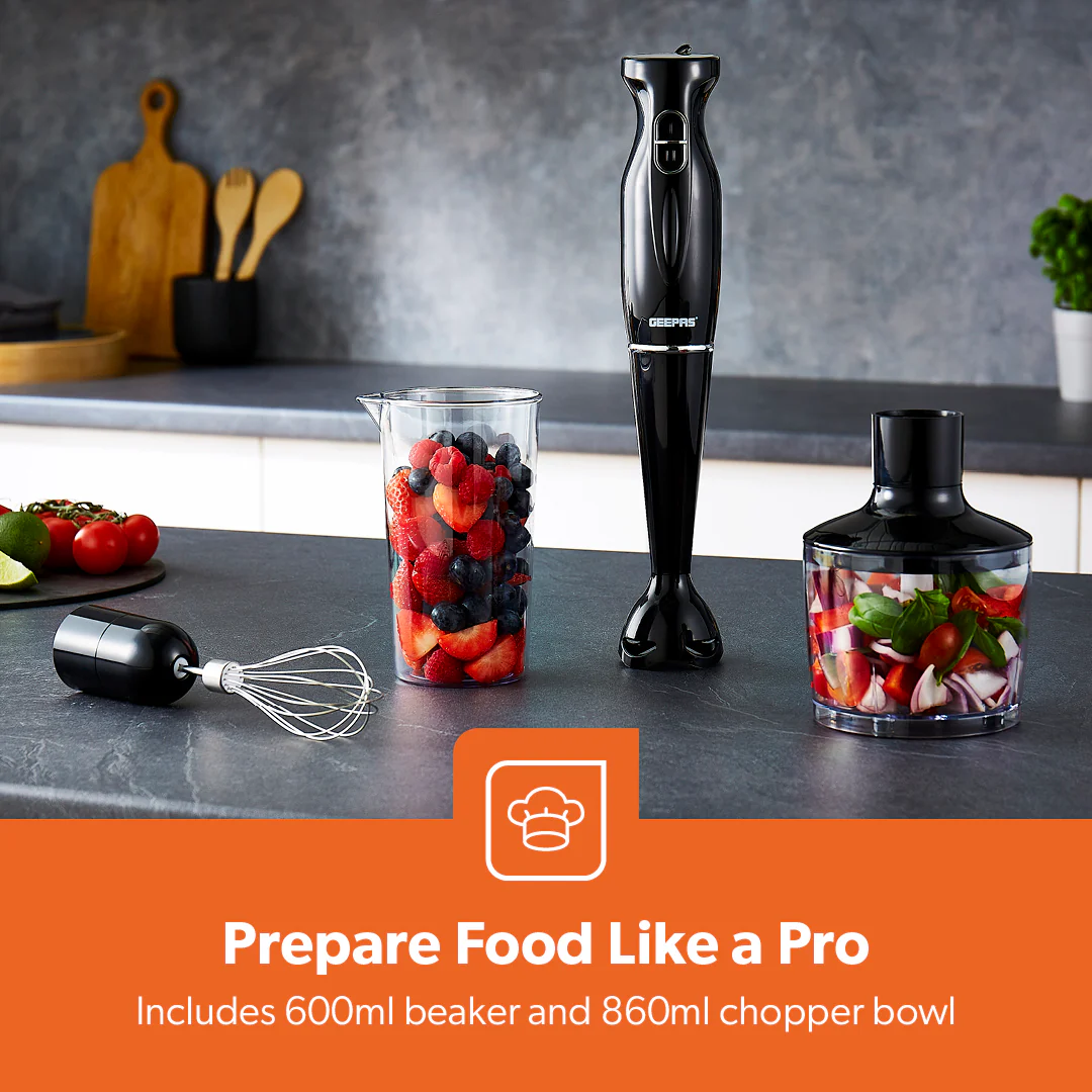 4-in-1 Black Hand Blender with Electric Whisk - Image 4