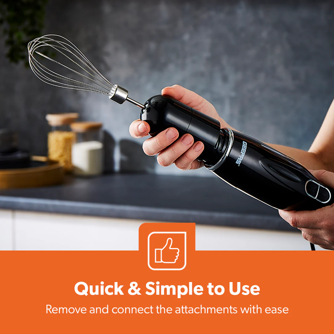 4-in-1 Black Hand Blender with Electric Whisk - Image 6