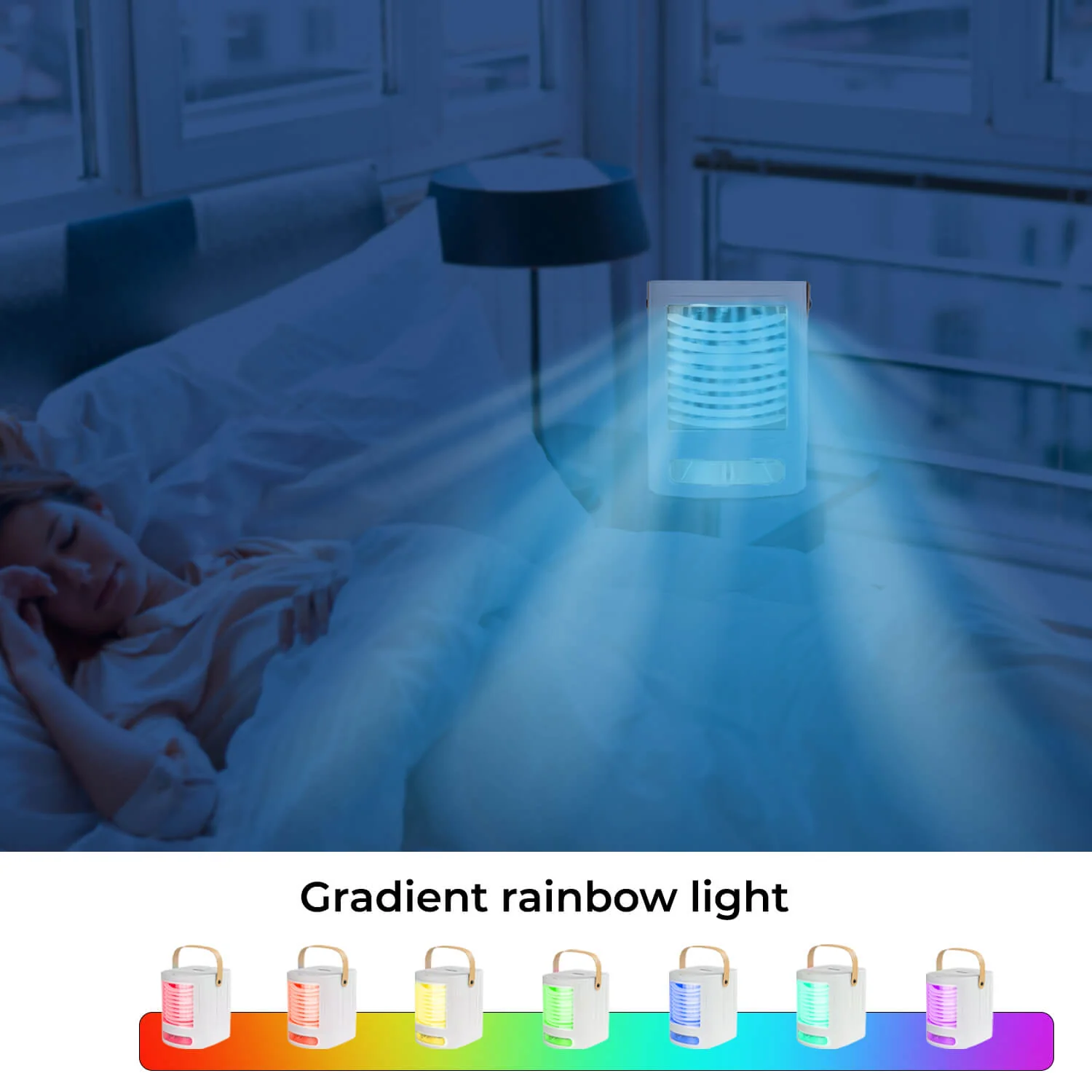 4-in-1 Mini Air Cooler and Humidifier With LED Light - Image 4