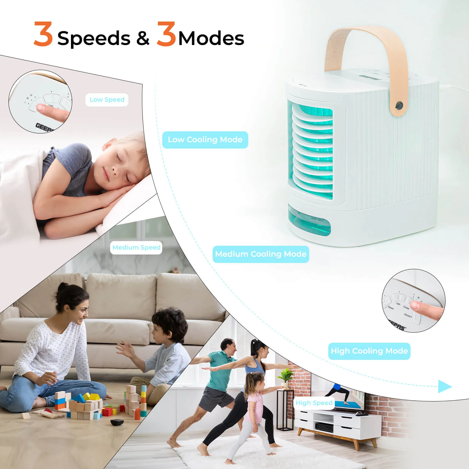 4-in-1 Mini Air Cooler and Humidifier With LED Light - Image 5