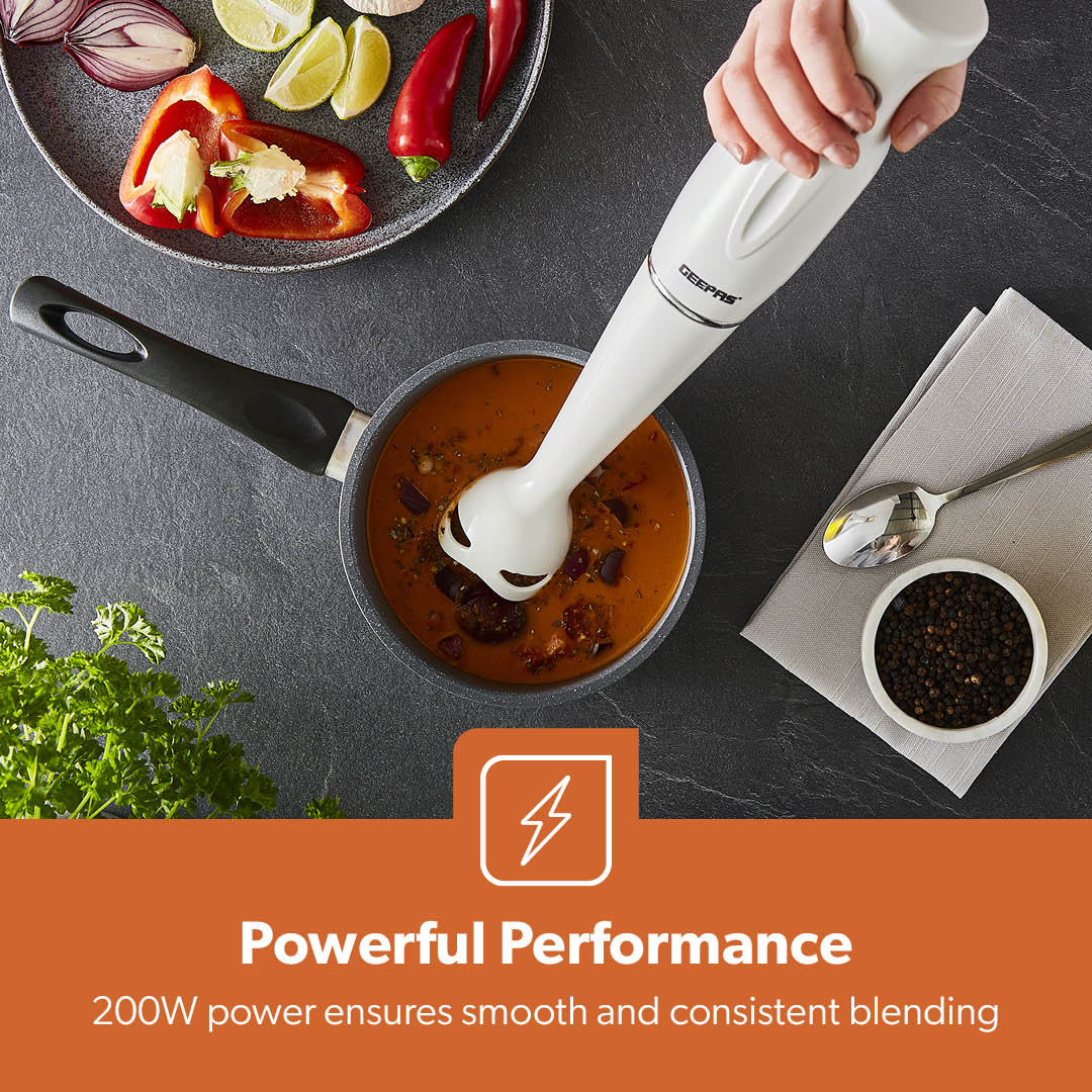 4-in-1 White Hand Blender With Electric Whisk, Chopper & 600ml Beaker - Image 4
