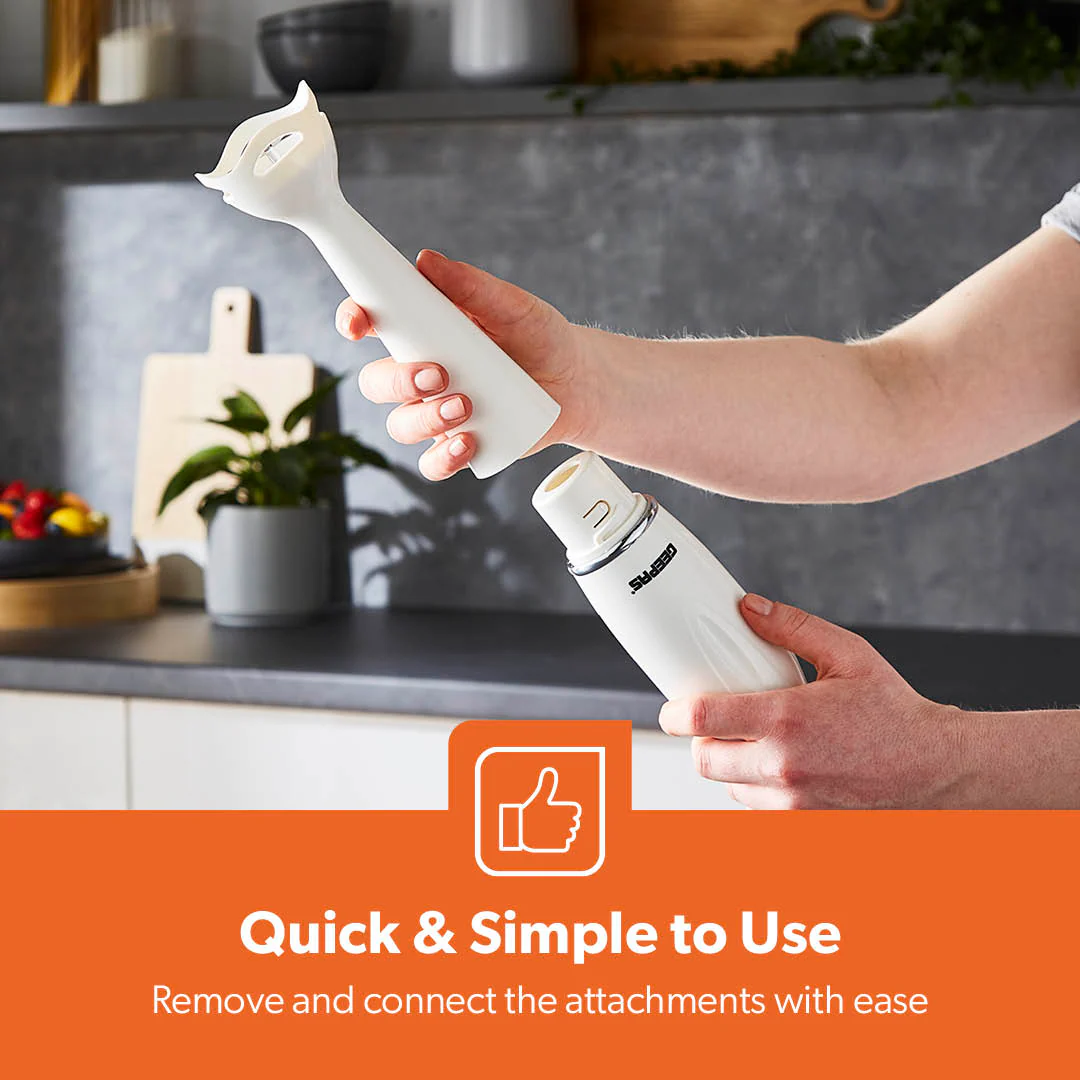 4-in-1 White Hand Blender With Electric Whisk, Chopper & 600ml Beaker - Image 7