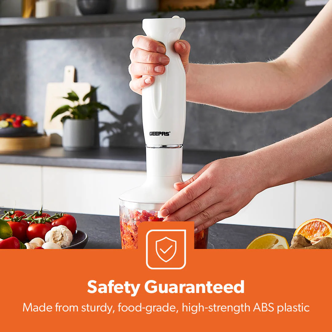 4-in-1 White Hand Blender With Electric Whisk, Chopper & 600ml Beaker - Image 8