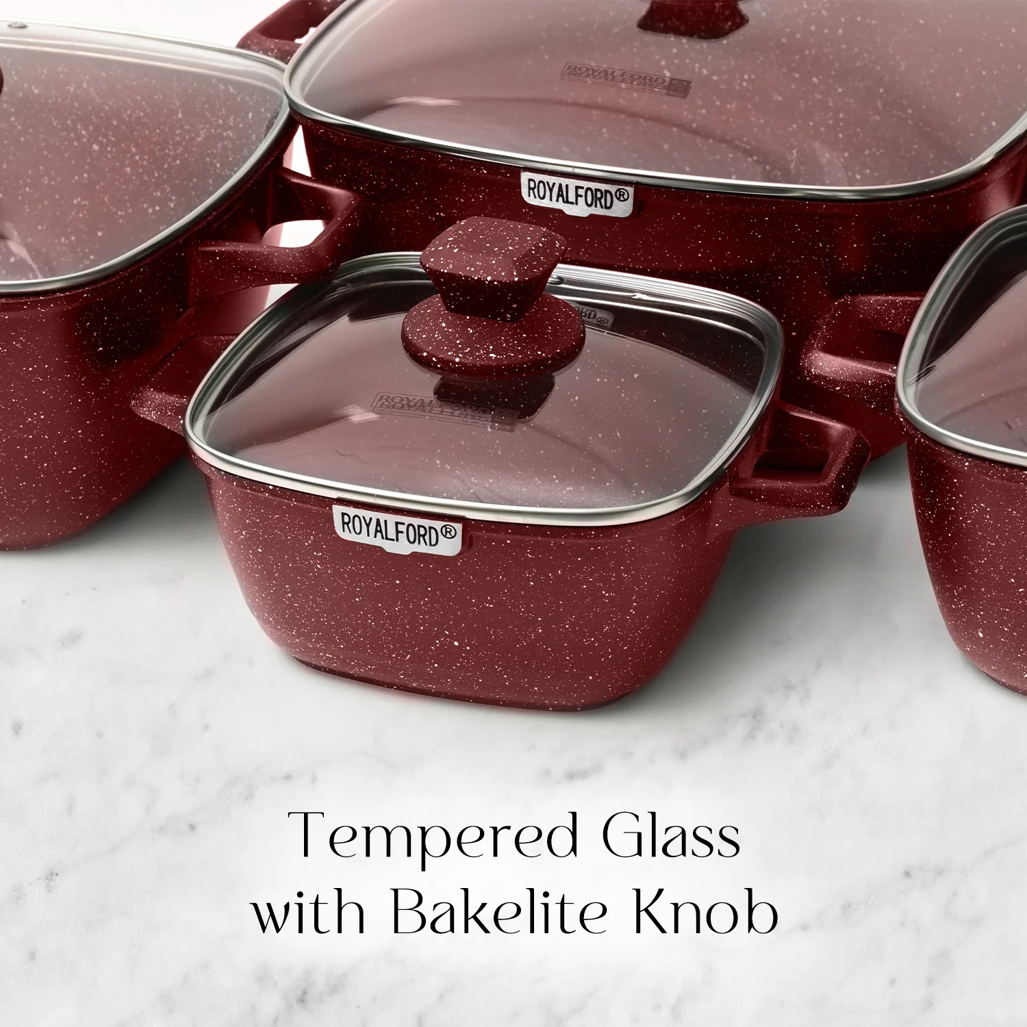 4-Piece Red Die-Cast Casserole Cookware Set - Image 6