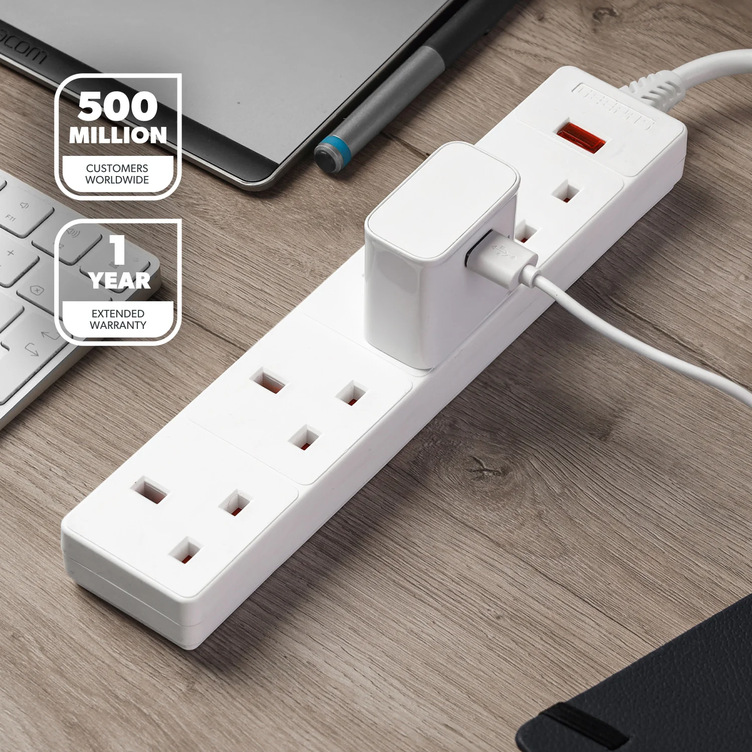 4-Socket Extension Lead - 5M Cable For Home & Office - Image 2