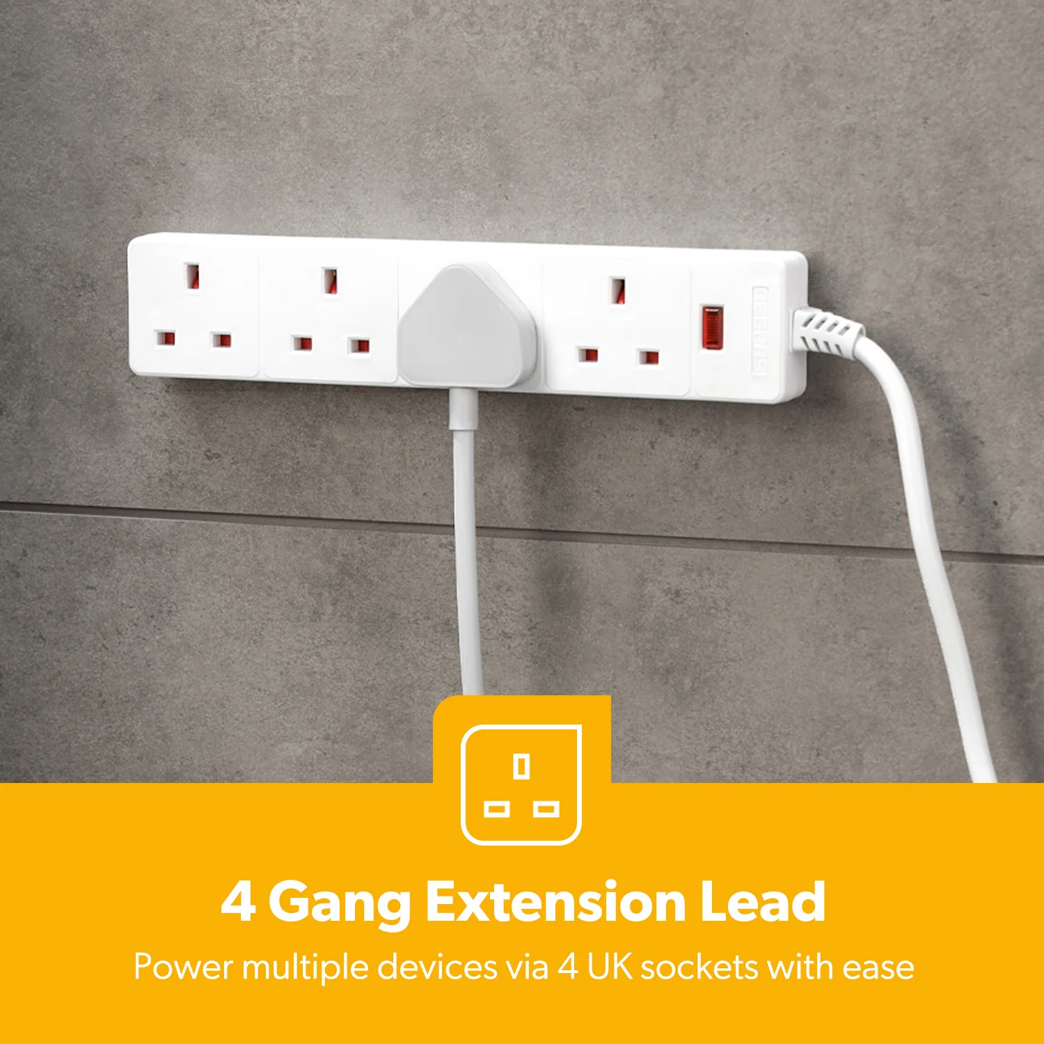 4-Socket Extension Lead - 5M Cable For Home & Office - Image 3
