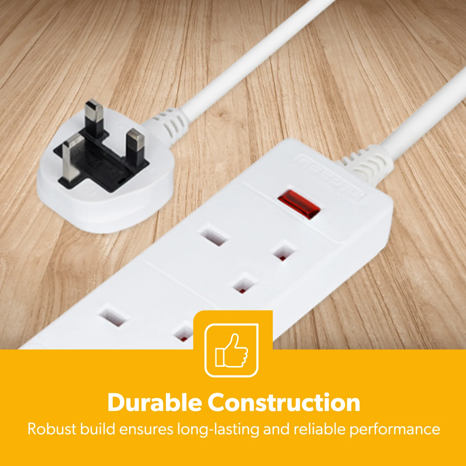 4-Socket Extension Lead - 5M Cable For Home & Office - Image 5