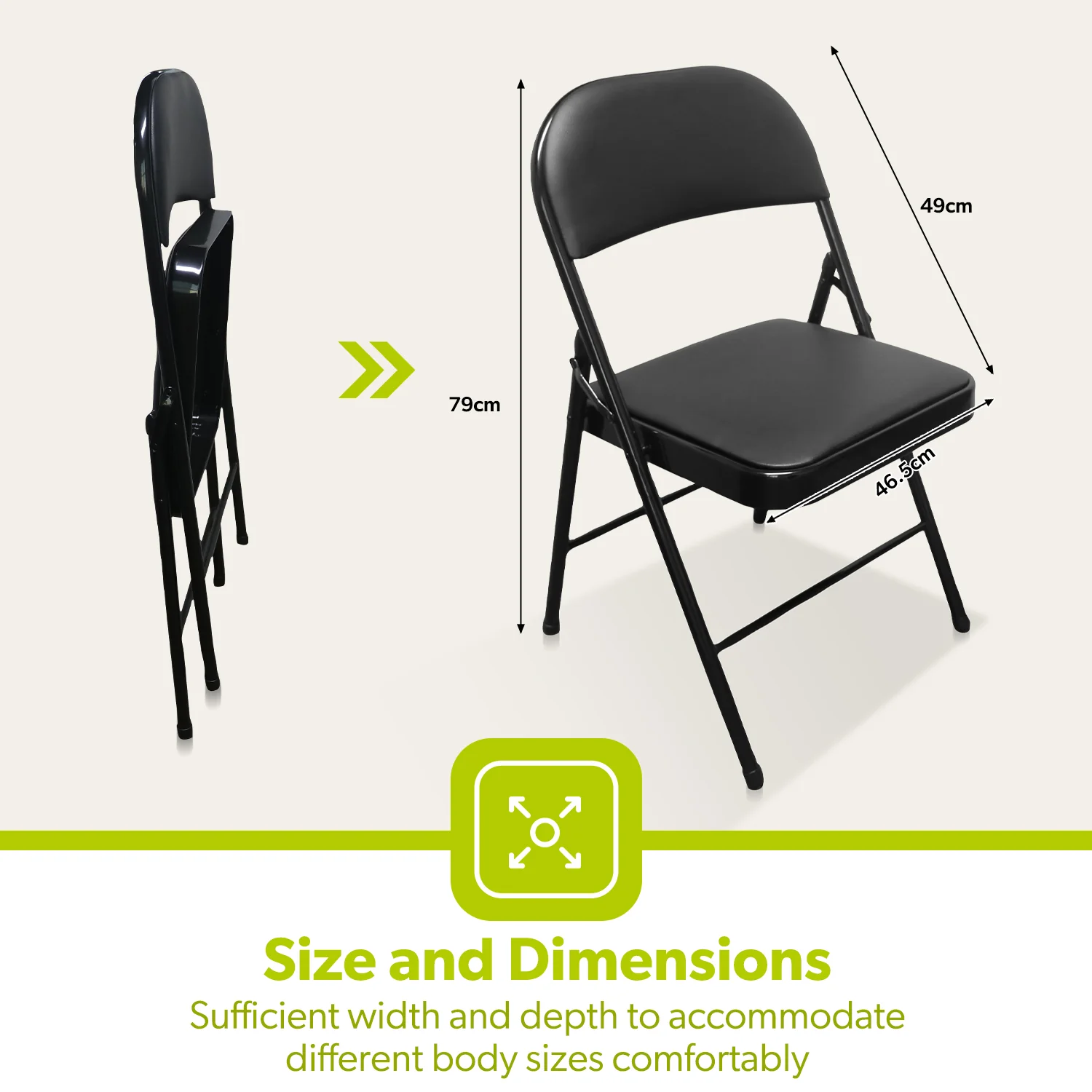 4x Padded Folding Chairs For Indoor and Outdoor - Image 3