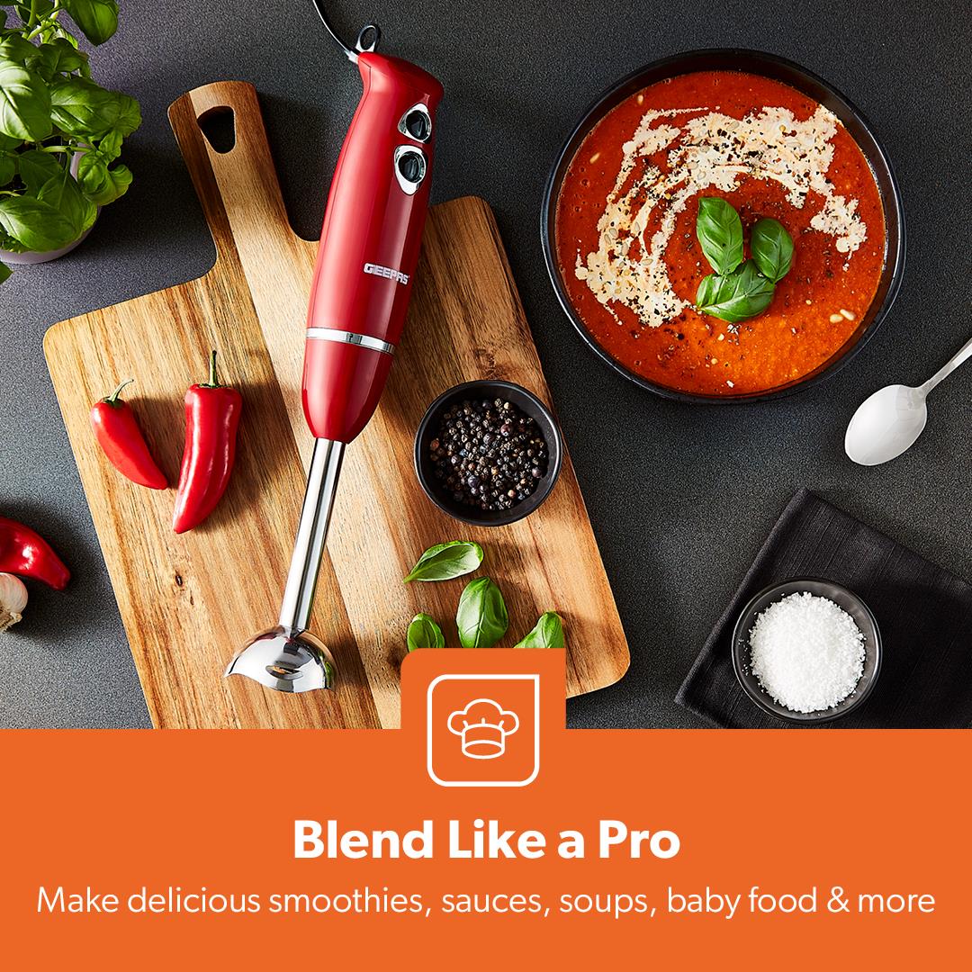 400W Retrovive Immersion Stick Hand Blender Red - Image 3