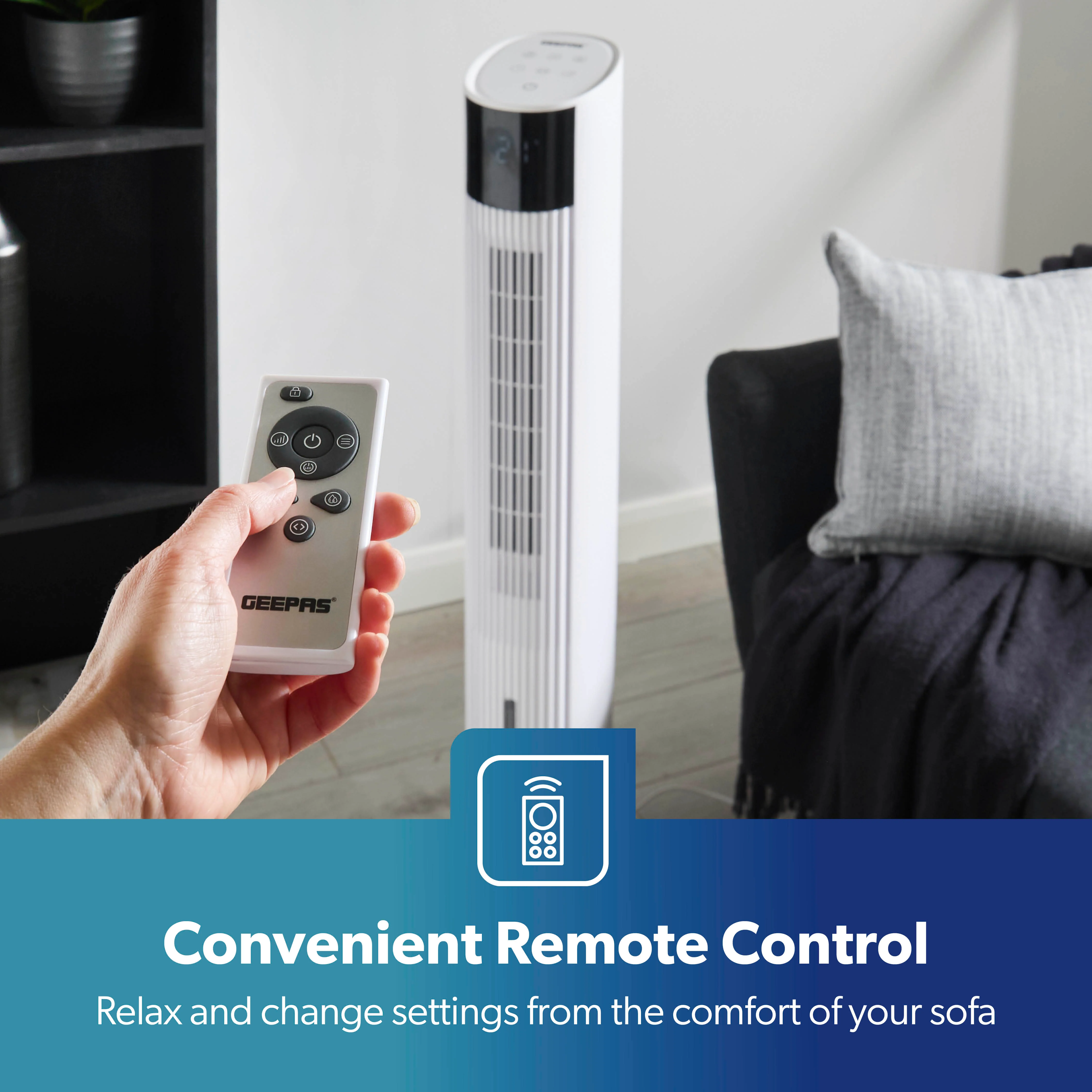 3-In-1 Air Cooler, Tower Fan and Humidifier In White 42" - Image 4