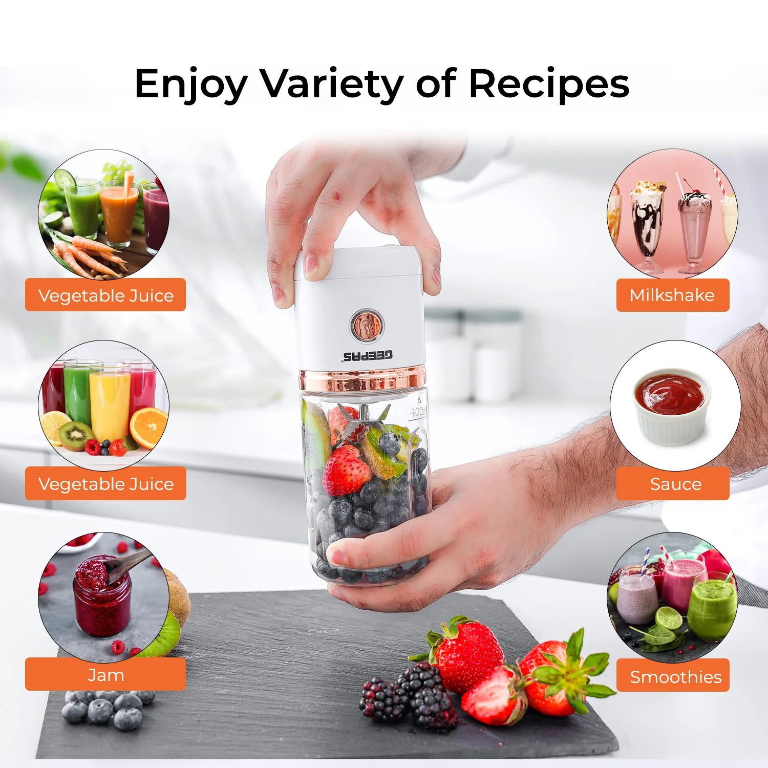 420ML Rechargeable Smoothie Maker & Mini Juicer - Image 5