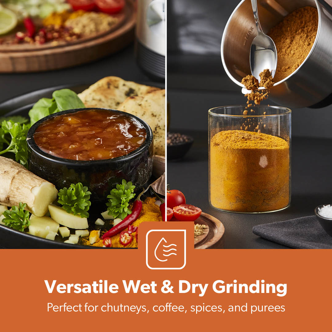 450W Electric Stainless Steel Wet & Dry Spice Grinder - Image 3