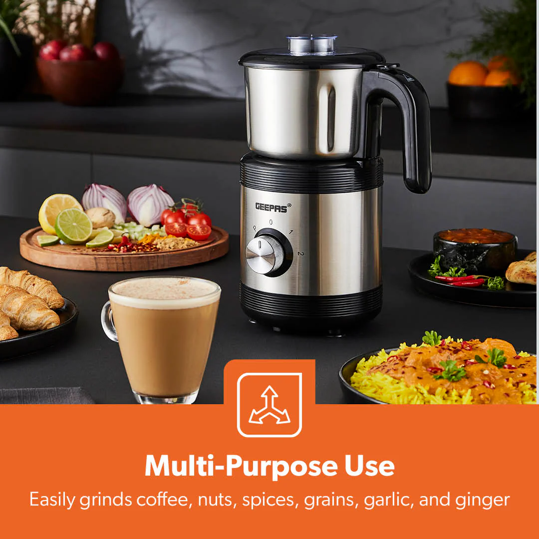 450W Electric Stainless Steel Wet & Dry Spice Grinder - Image 9