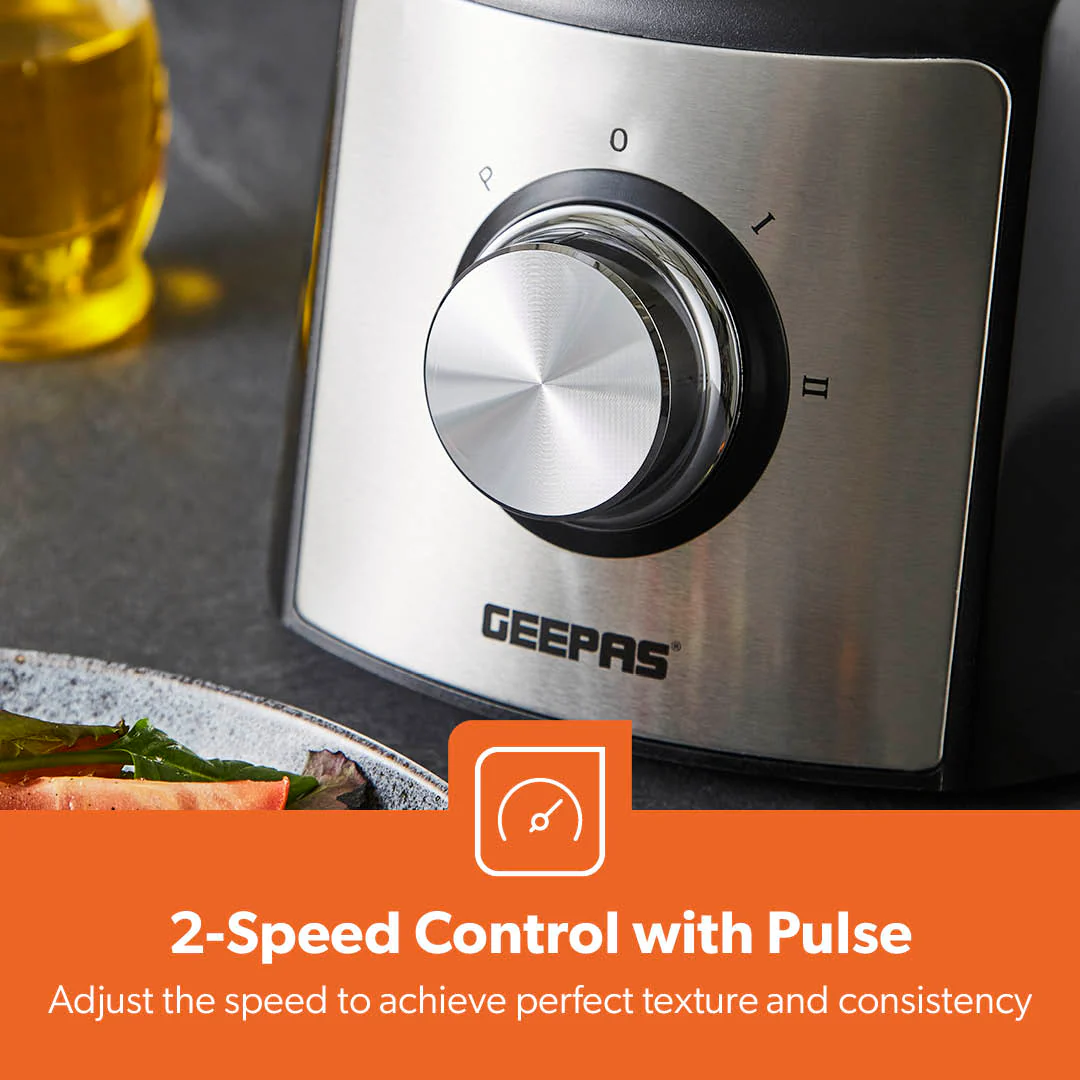 1200W Compact Food Processor, Blender & Grinder Silver - Image 8
