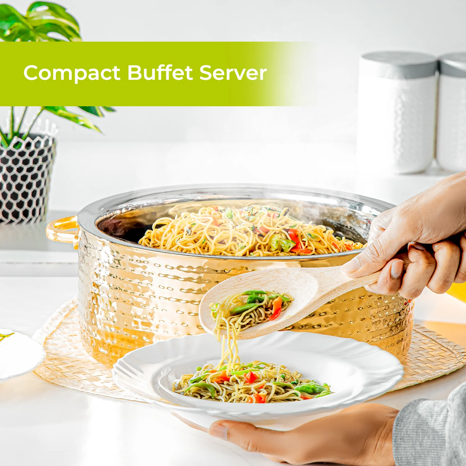 4L Stainless Steel Gold Cornetto Monarch Serving Dish - Image 5
