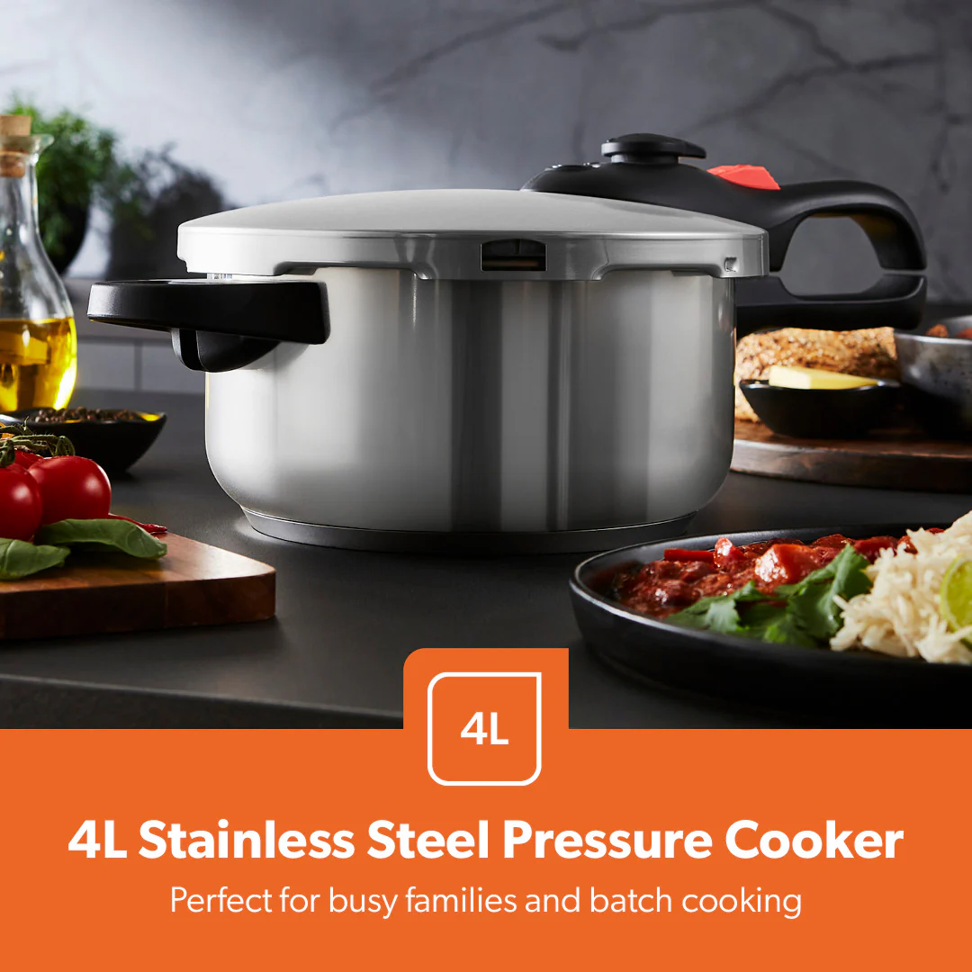4L Stainless Steel Pressure Cooker With Quick Pressure Release - Image 3
