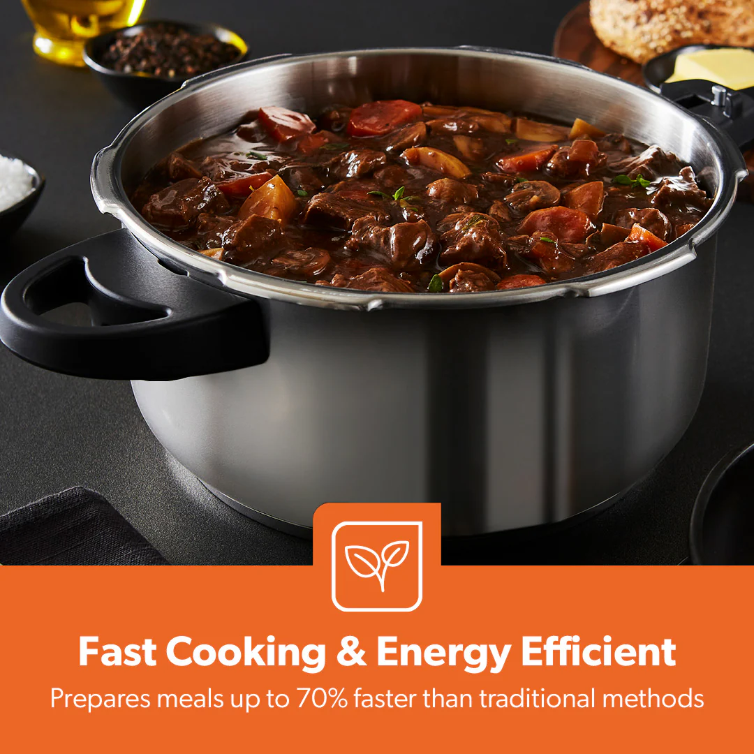 4L Stainless Steel Pressure Cooker With Quick Pressure Release - Image 4