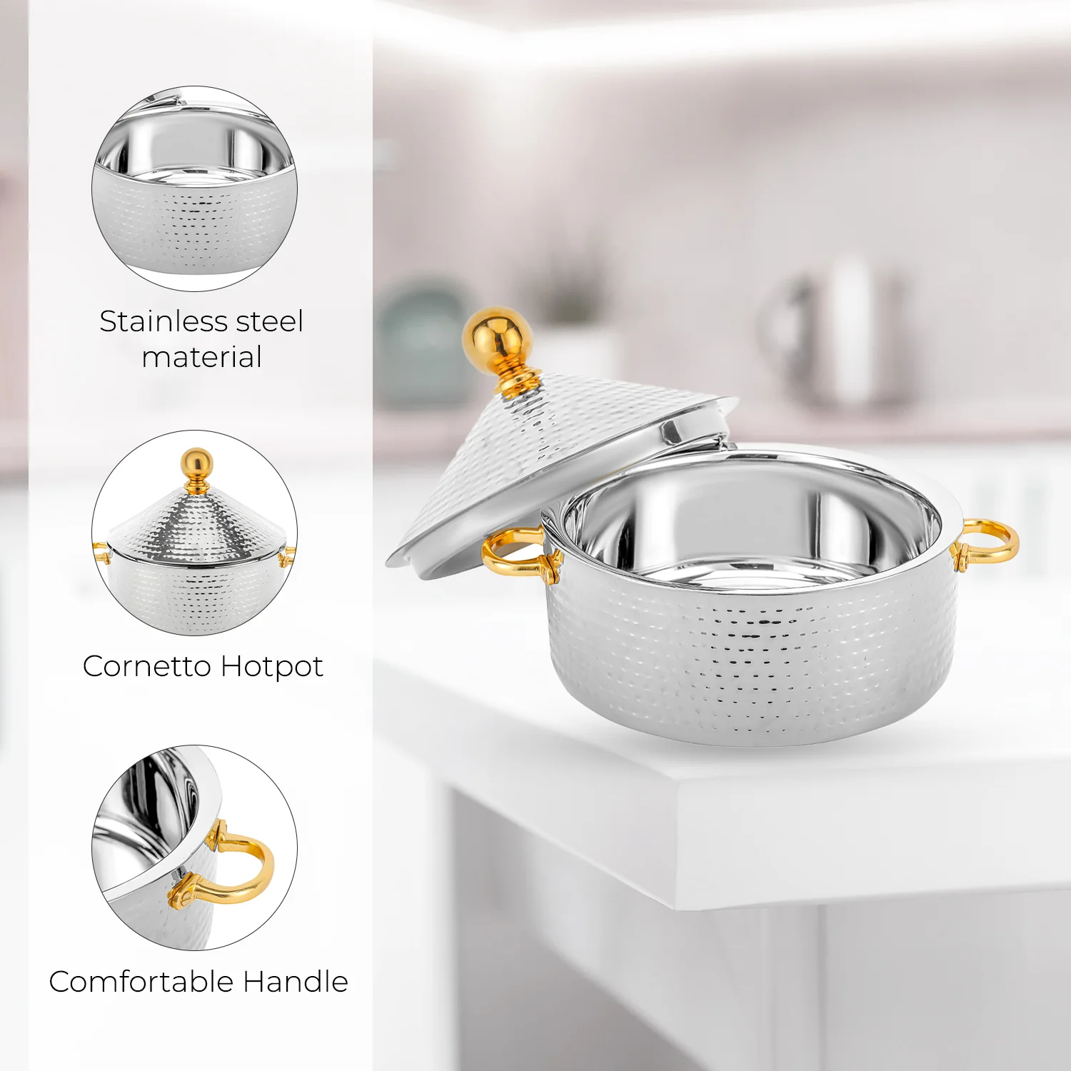 4L Stainless Steel Silver Monarch Cornetto Serving Dish - Image 3