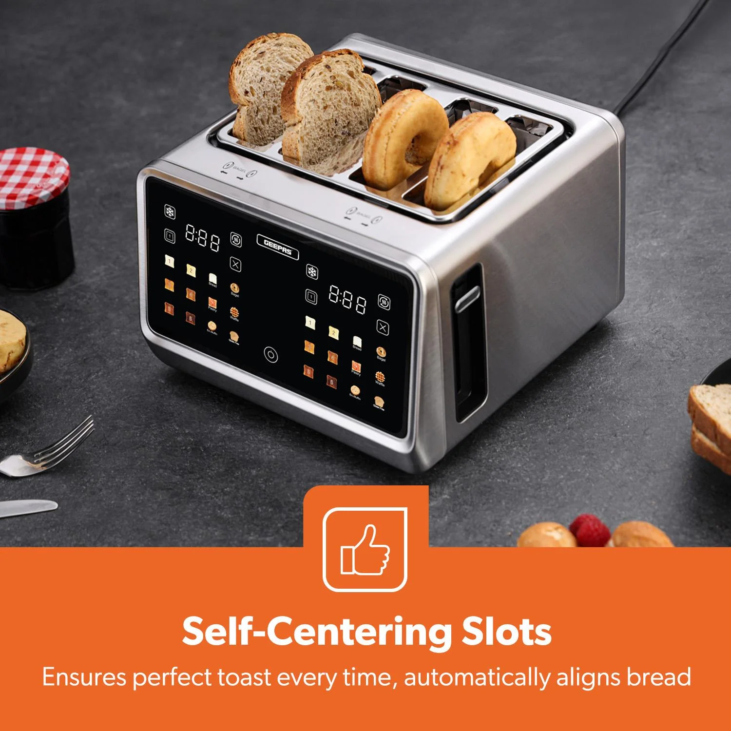 5-In-1 Digital 4-Slice Toaster & Black Digital Kettle Matching Set - Image 3