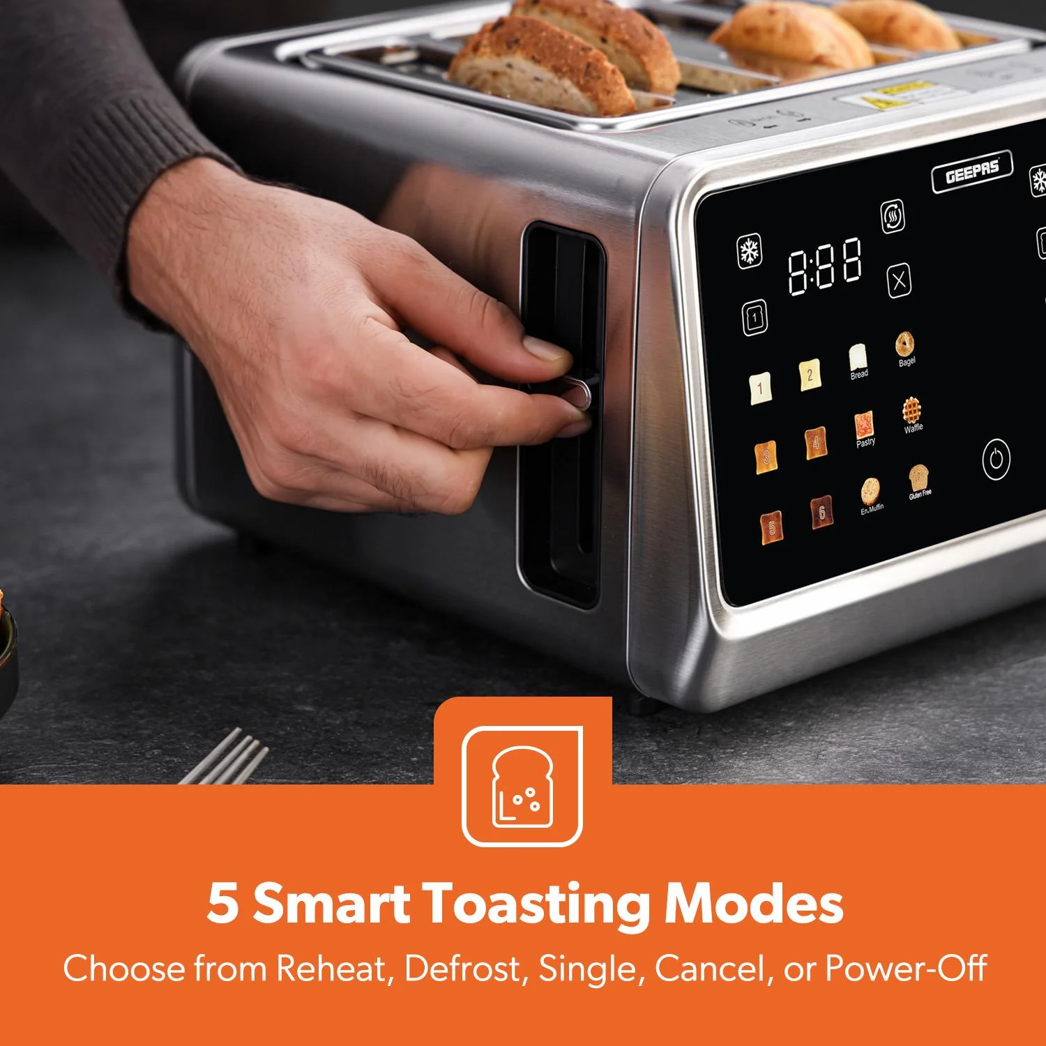 5-In-1 Digital 4-Slice Toaster & Black Digital Kettle Matching Set - Image 4
