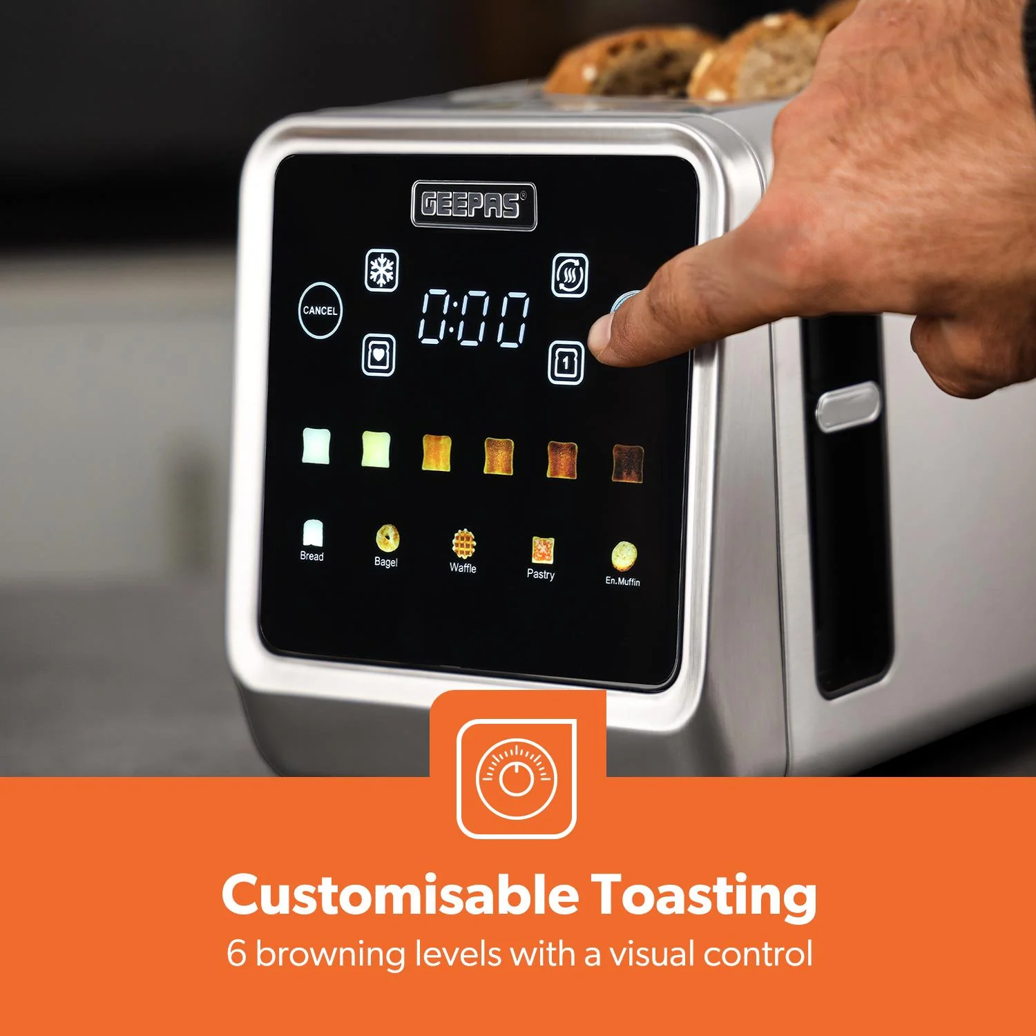5-In-2 Digital 4-Slice Long Toaster & Digital Electric Kettle Set - Image 2