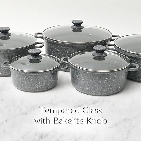 5-Piece Grey Die-Cast Casserole Cookware Set - Image 4