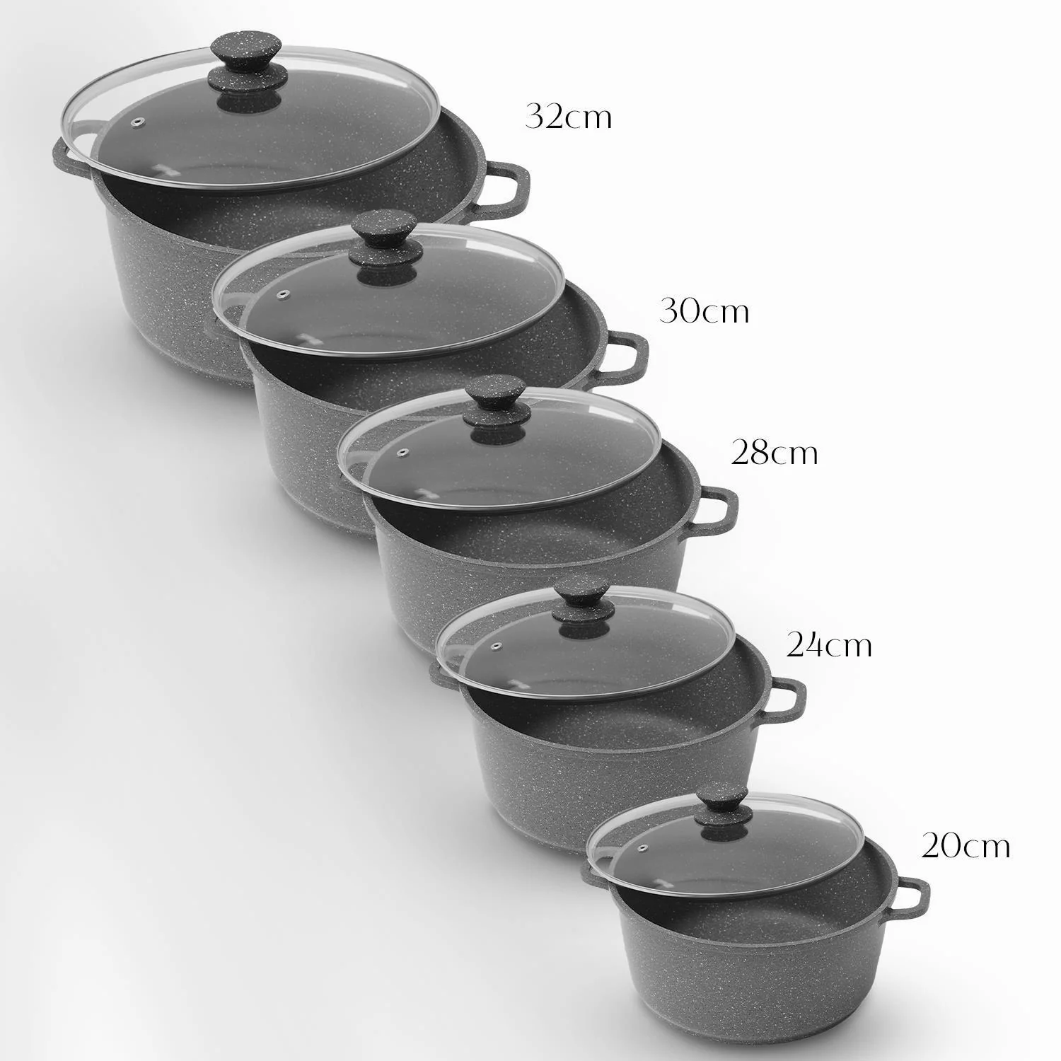 5-Piece Grey Die-Cast Casserole Cookware Set - Image 6