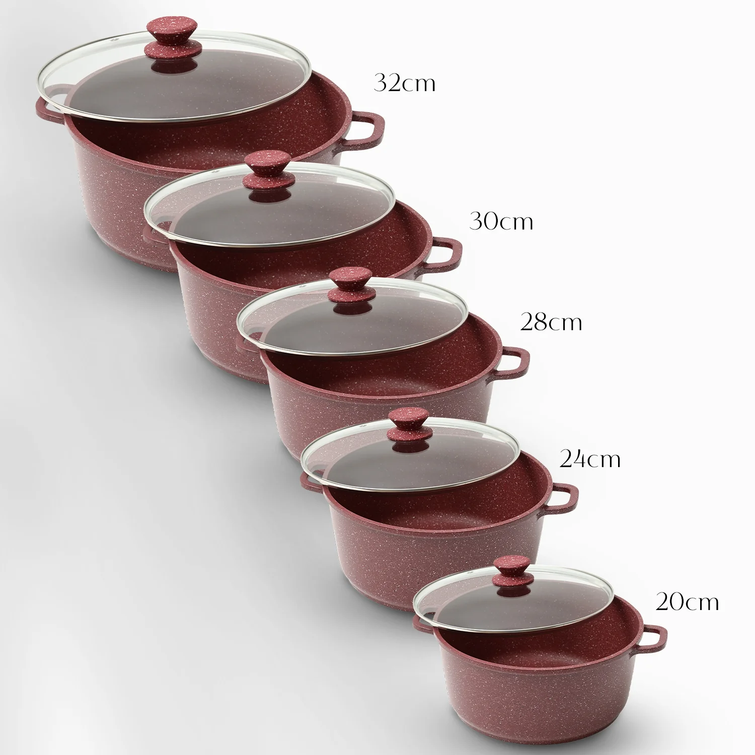 5-Piece Red Non-Stick Die-Cast Aluminium Cookware Set - Image 6