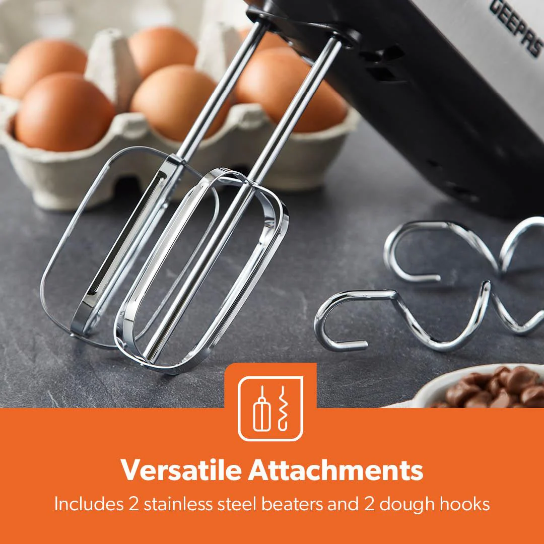 5-Speed Black and Silver Electric Mixer and Whisk 400W - Image 3