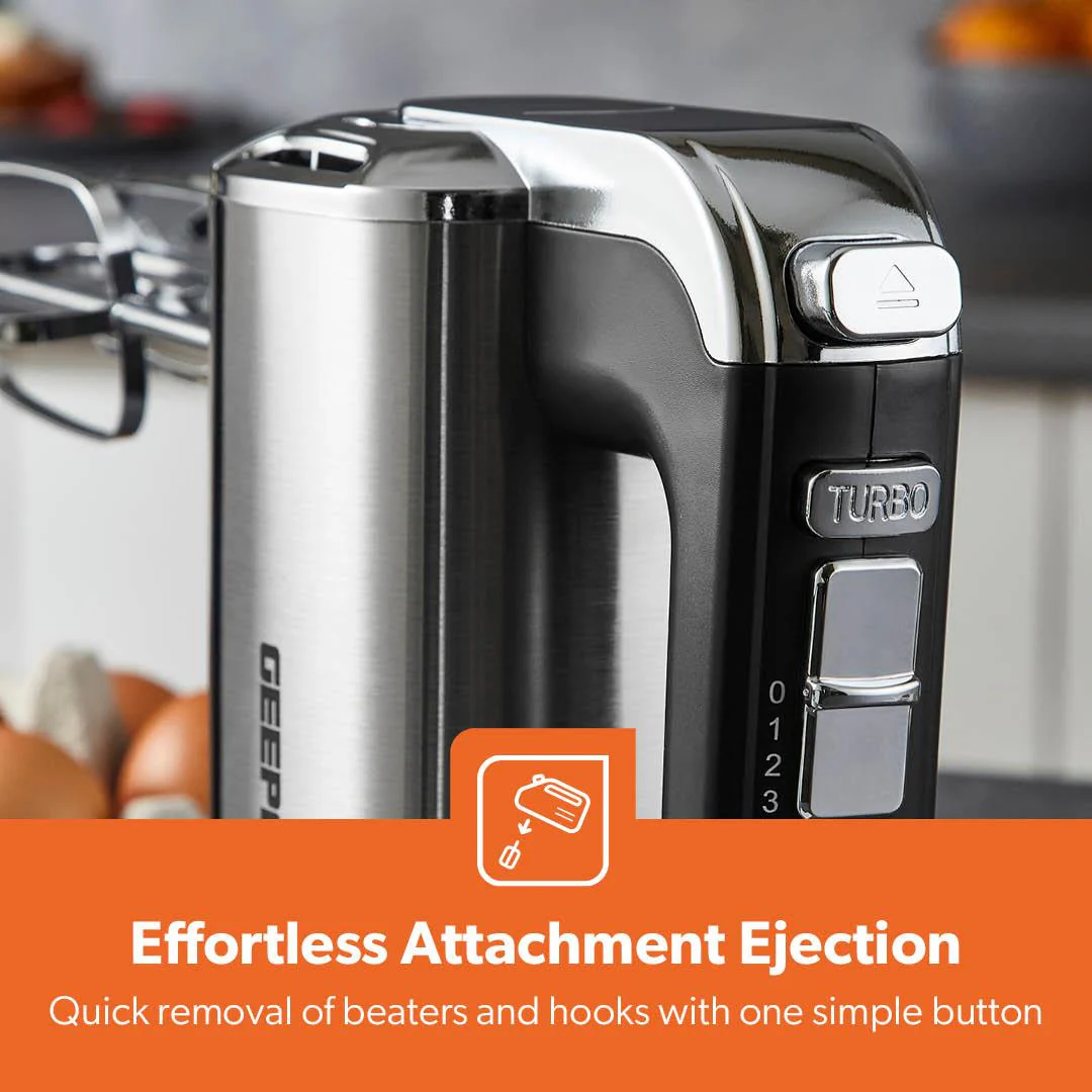 5-Speed Black and Silver Electric Mixer and Whisk 400W - Image 4