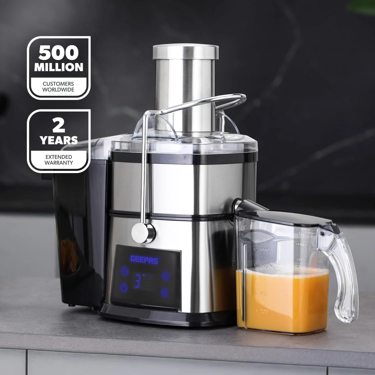 5-Speed Silver Digital Touchscreen Juicer Extractor - Image 2
