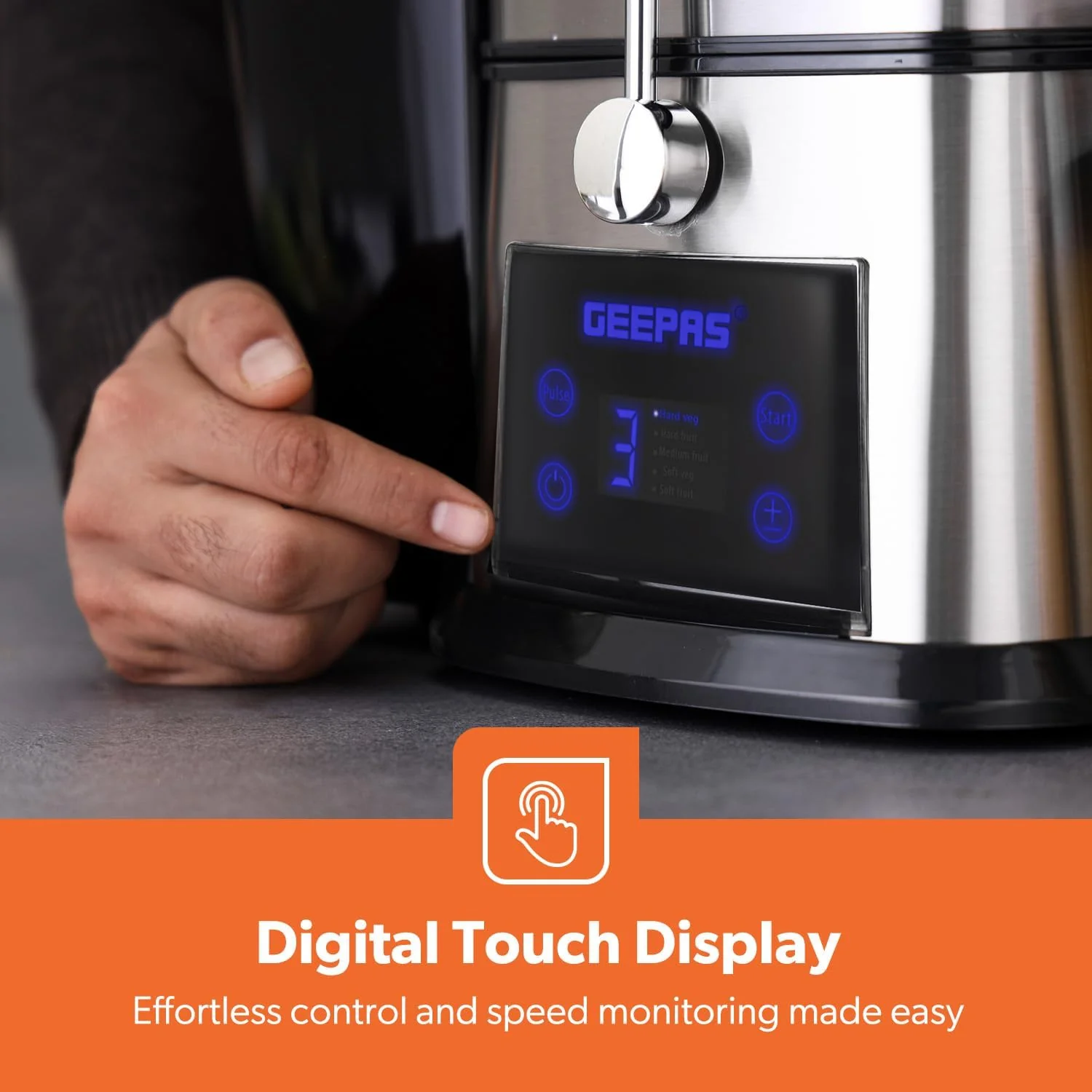 5-Speed Silver Digital Touchscreen Juicer Extractor - Image 3