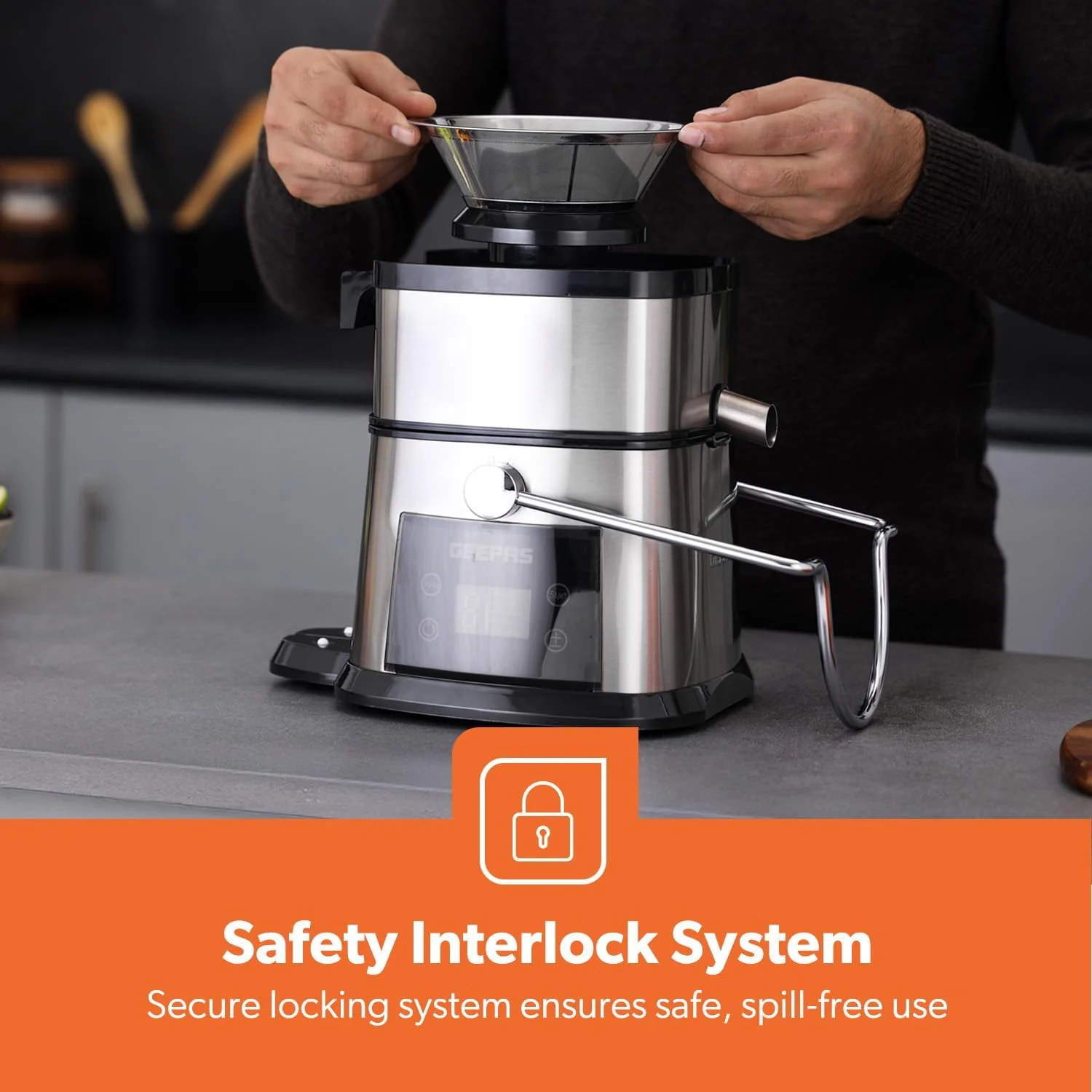 5-Speed Silver Digital Touchscreen Juicer Extractor - Image 7