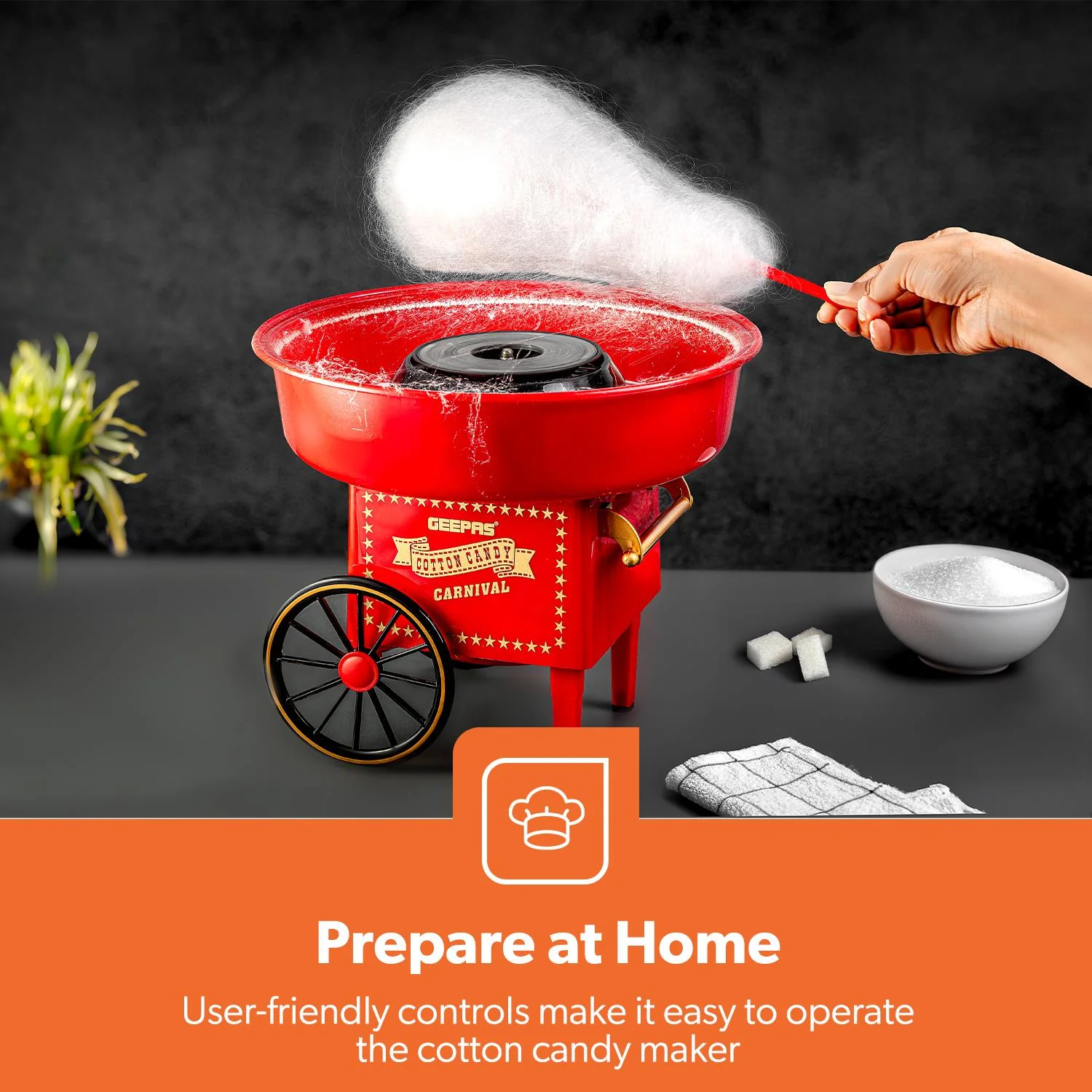 Mini Red Retro Carnival Candy Floss Machine - Image 3
