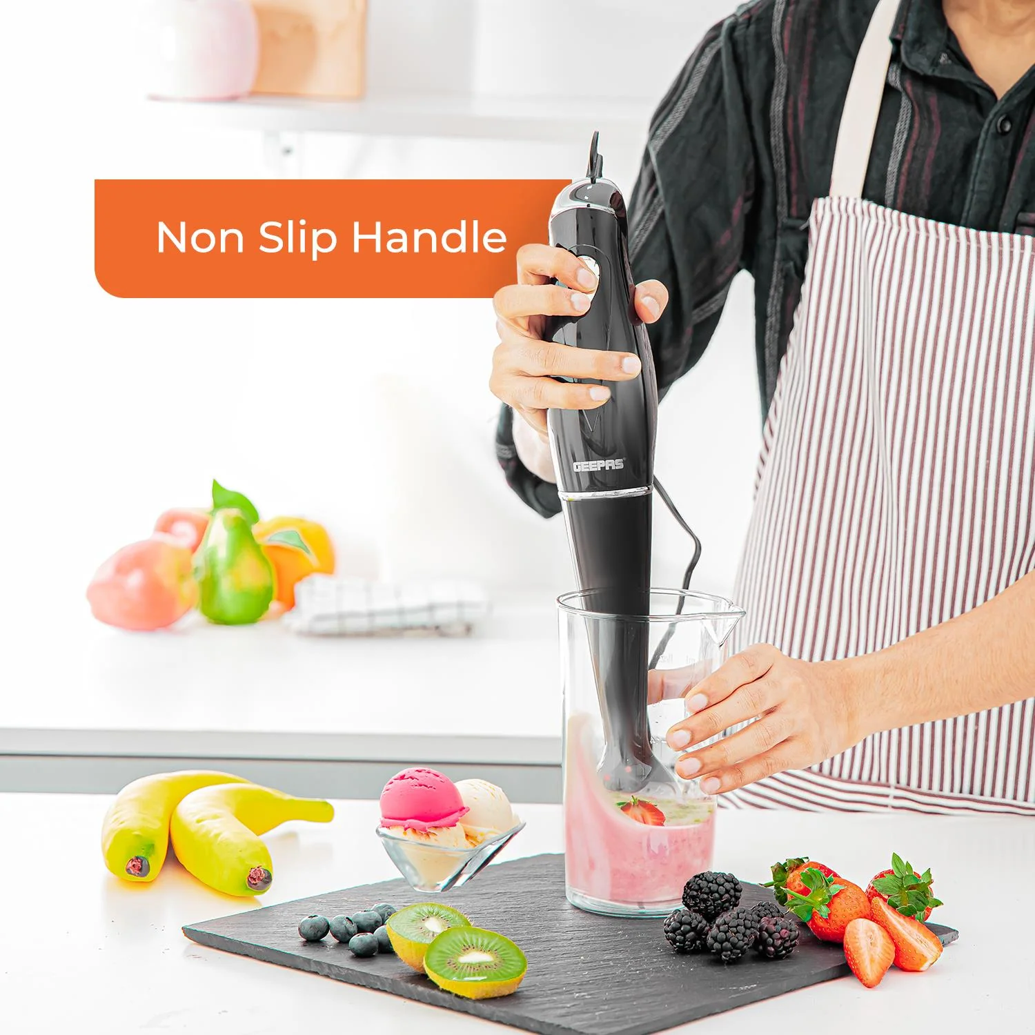 500W Electric Jug Blender & 180W Black Hand Blender Combo - Image 8