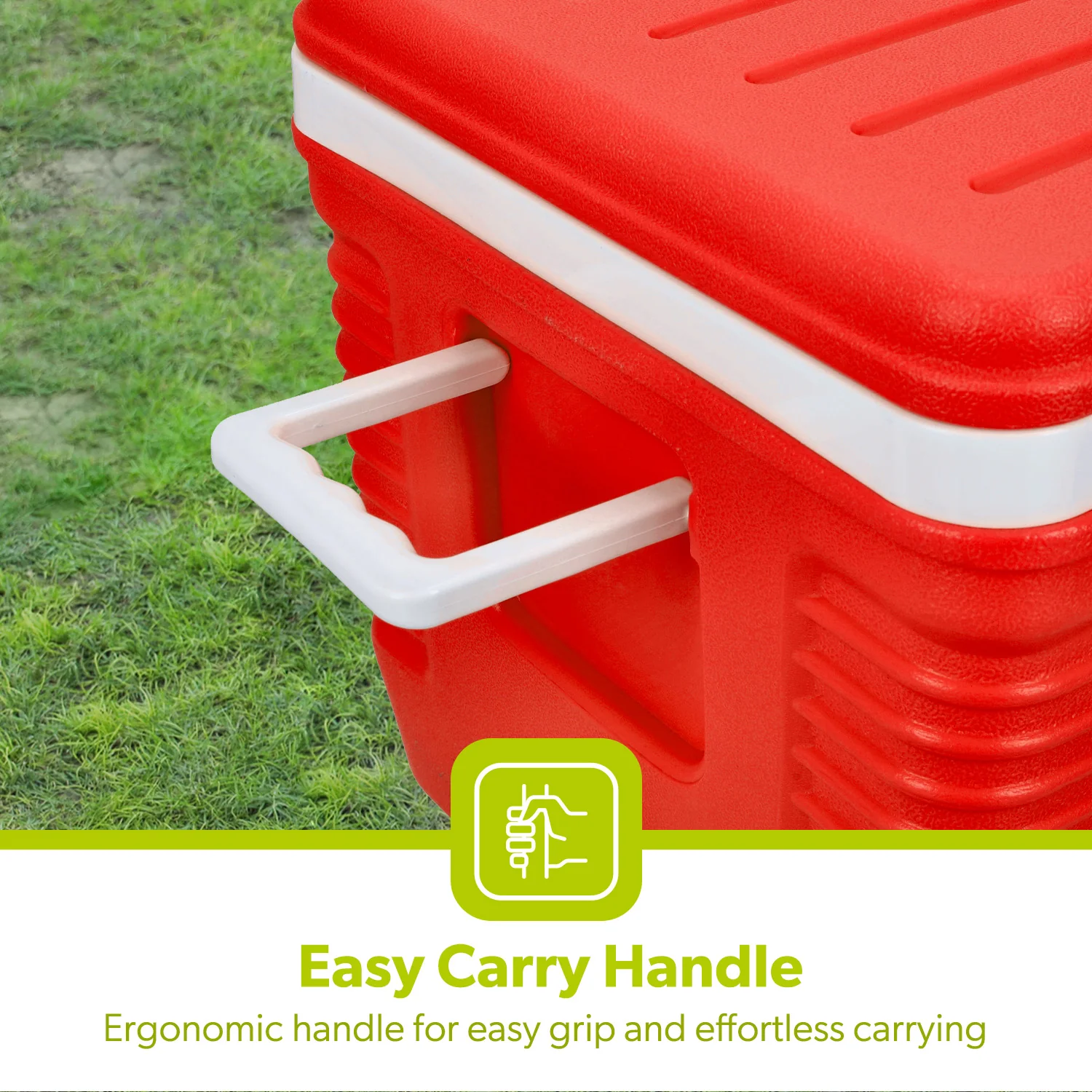 50L Red Double Insulated Ice Cooler Chest - Image 8