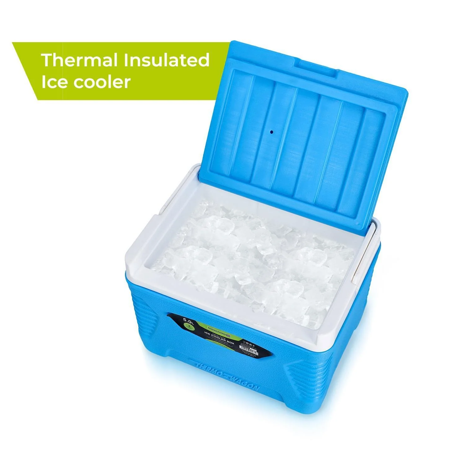 5L Insulated Ice Cooler Box - Blue - Portable, Lightweight - Image 5